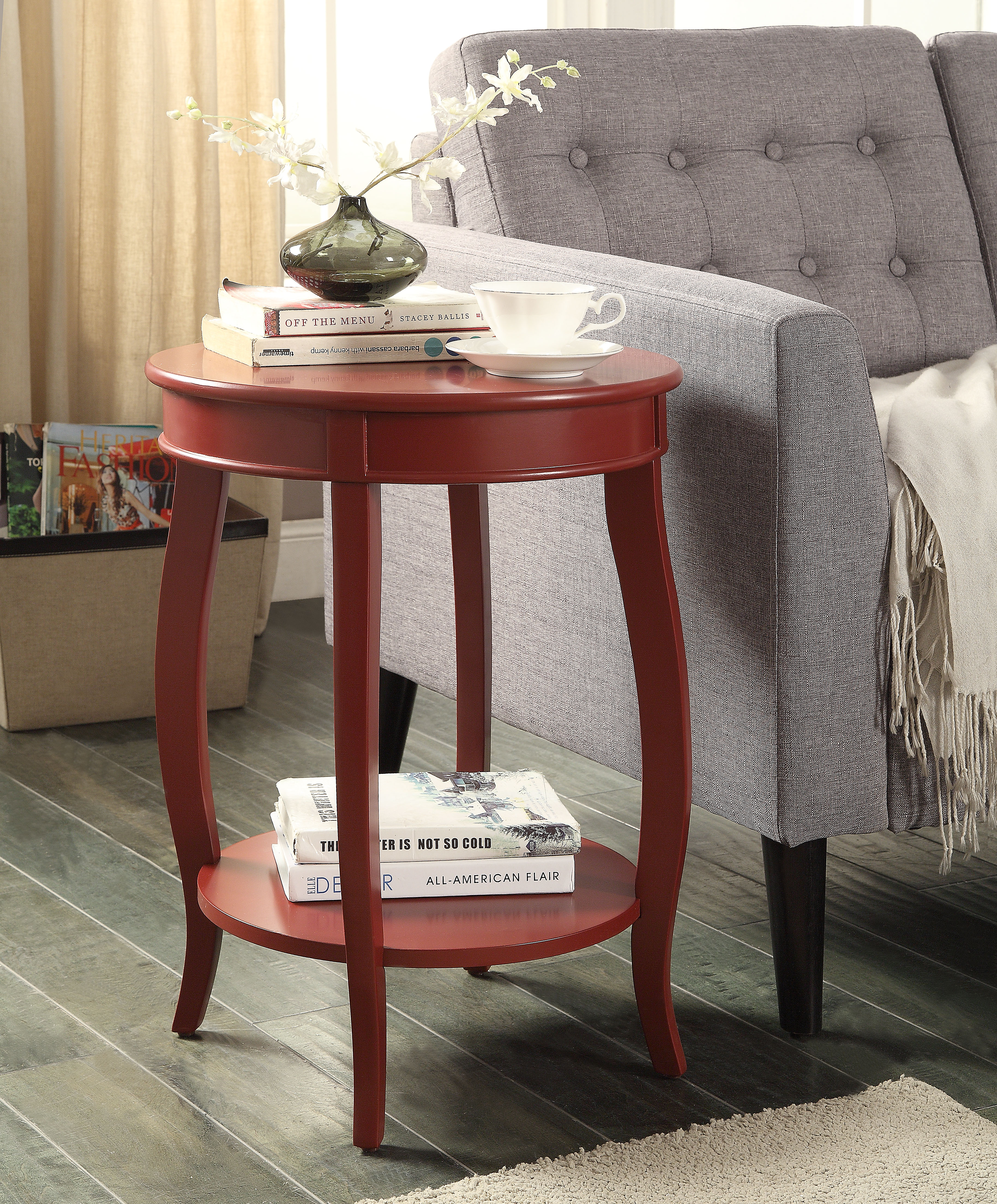 Table d'appoint Aberta, fini rouge