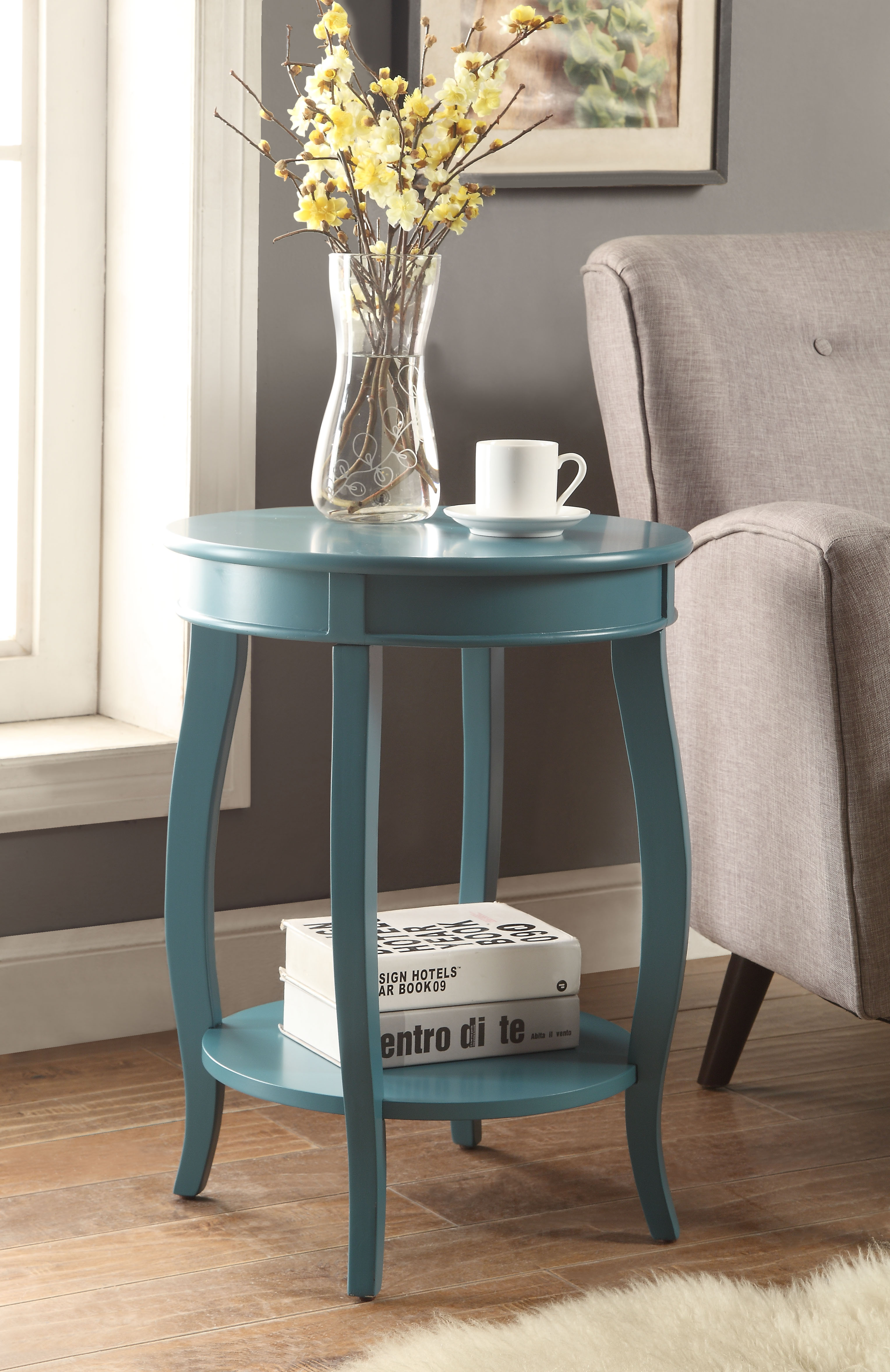 Table accent fini téal Aberta