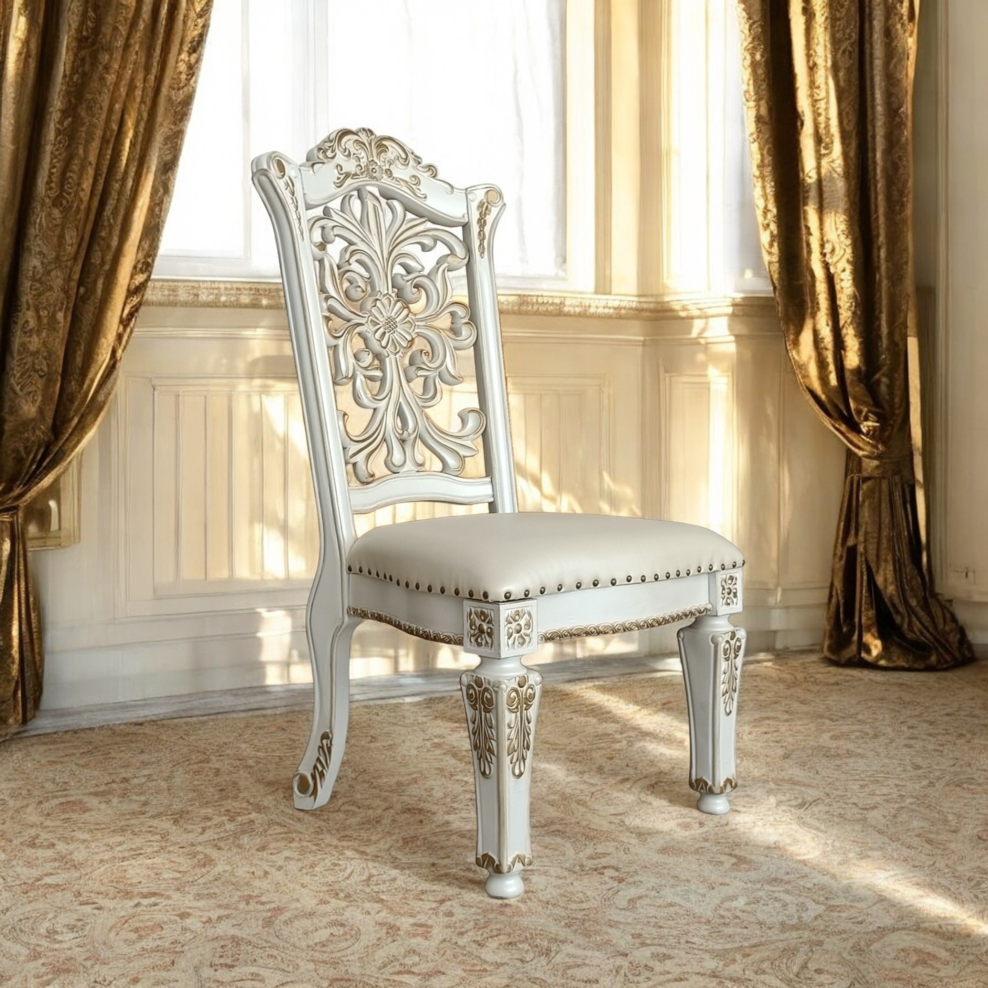 Chaises côté cuir synthétique Vendome 2 pièces