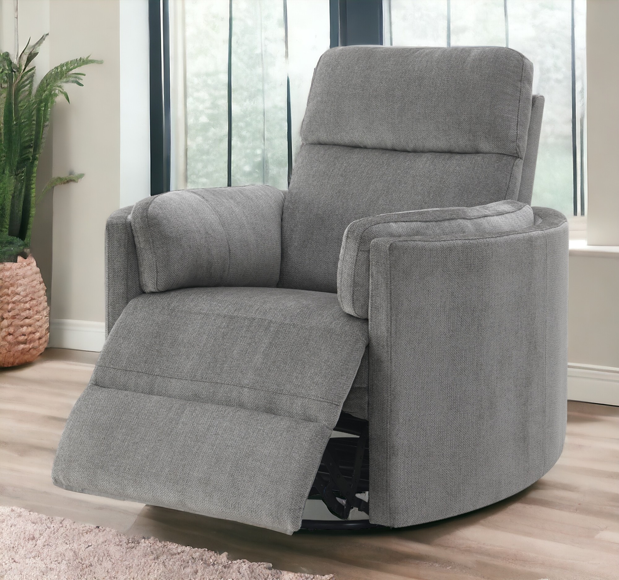 Fauteuil Sagen charbon chenille pivotant
