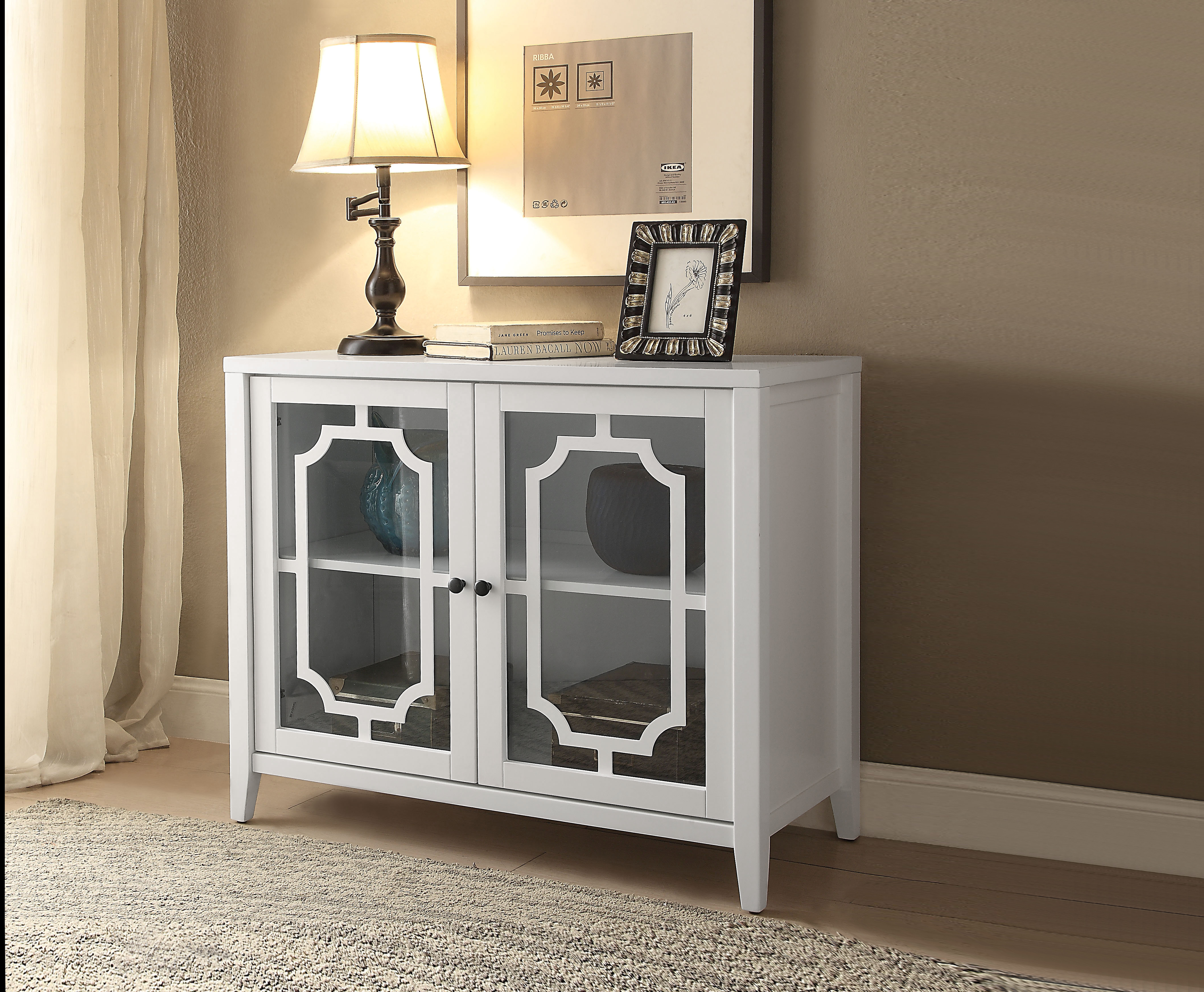 Meuble console Ceara fini blanc