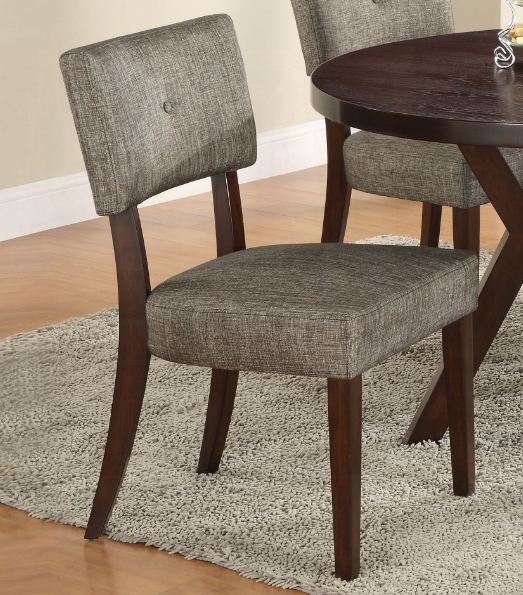 Ensemble 2 fauteuils côté Drake gris tissu finition espresso