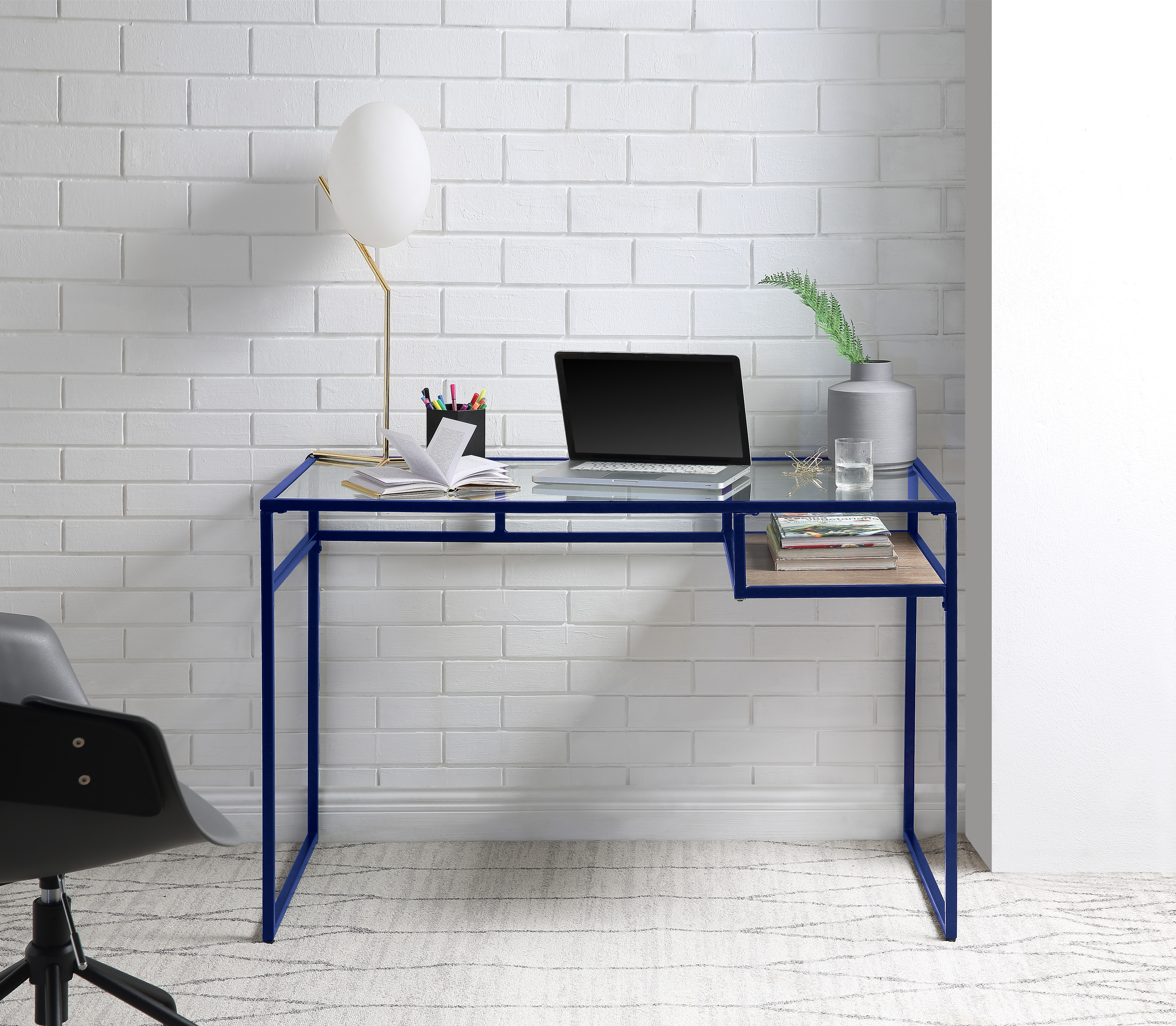 Bureau Yasin verre bleu