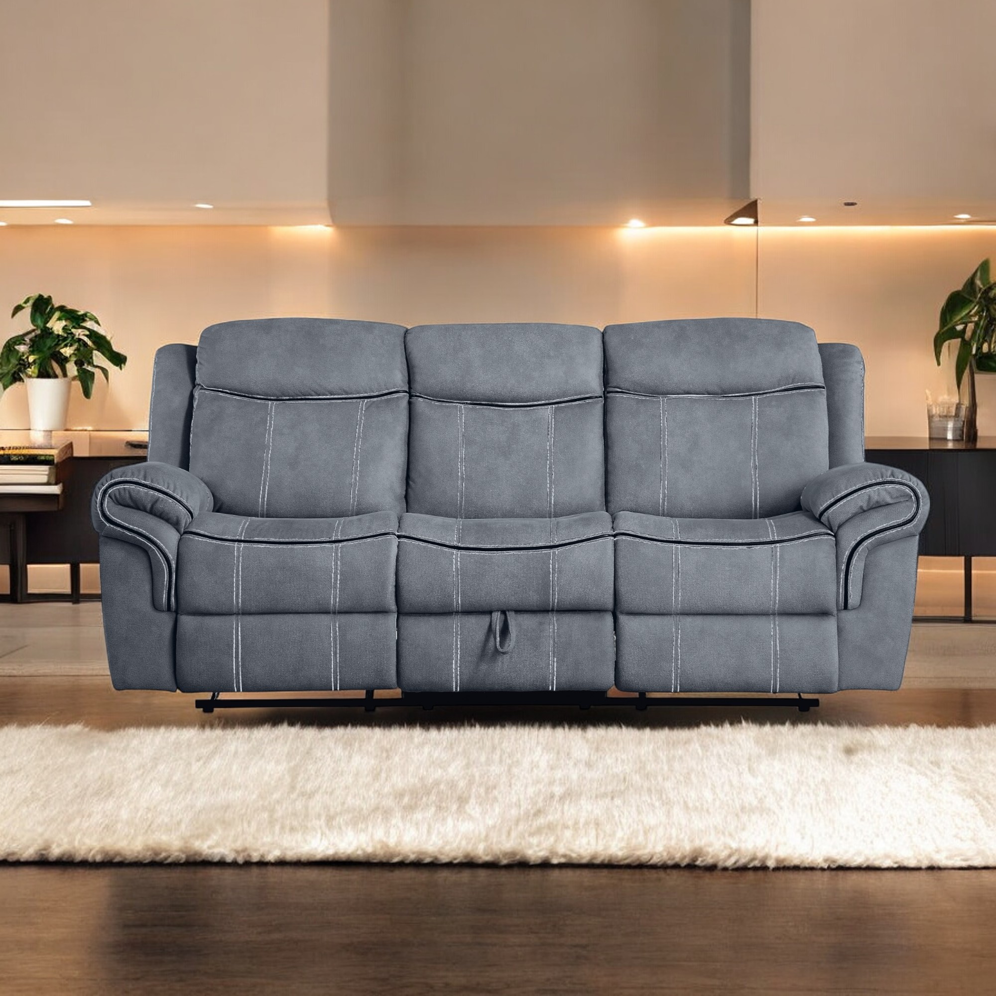 Zubaida Sofa inclinable gris 2 tons, port USB