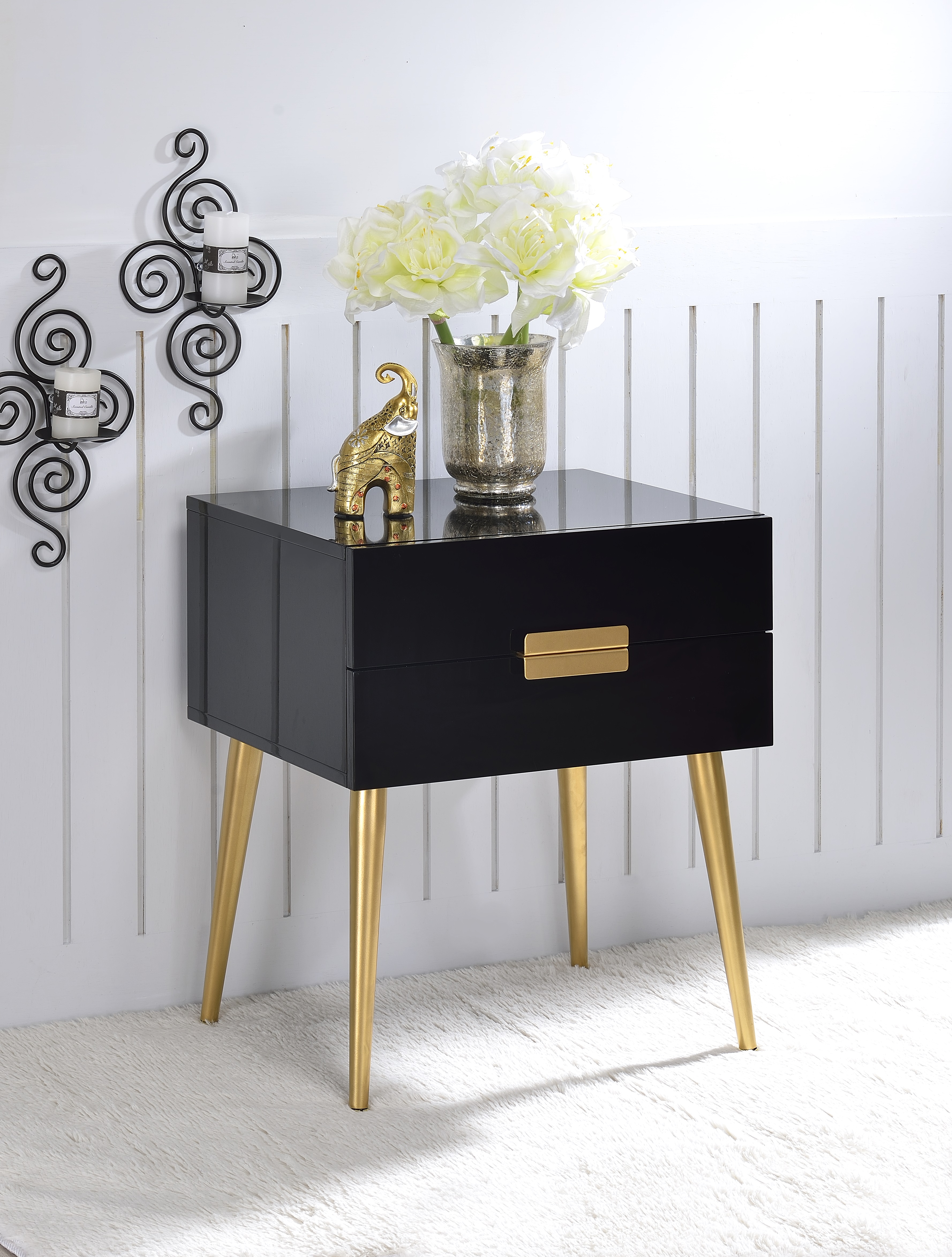 Table d'appoint Denvor noir or