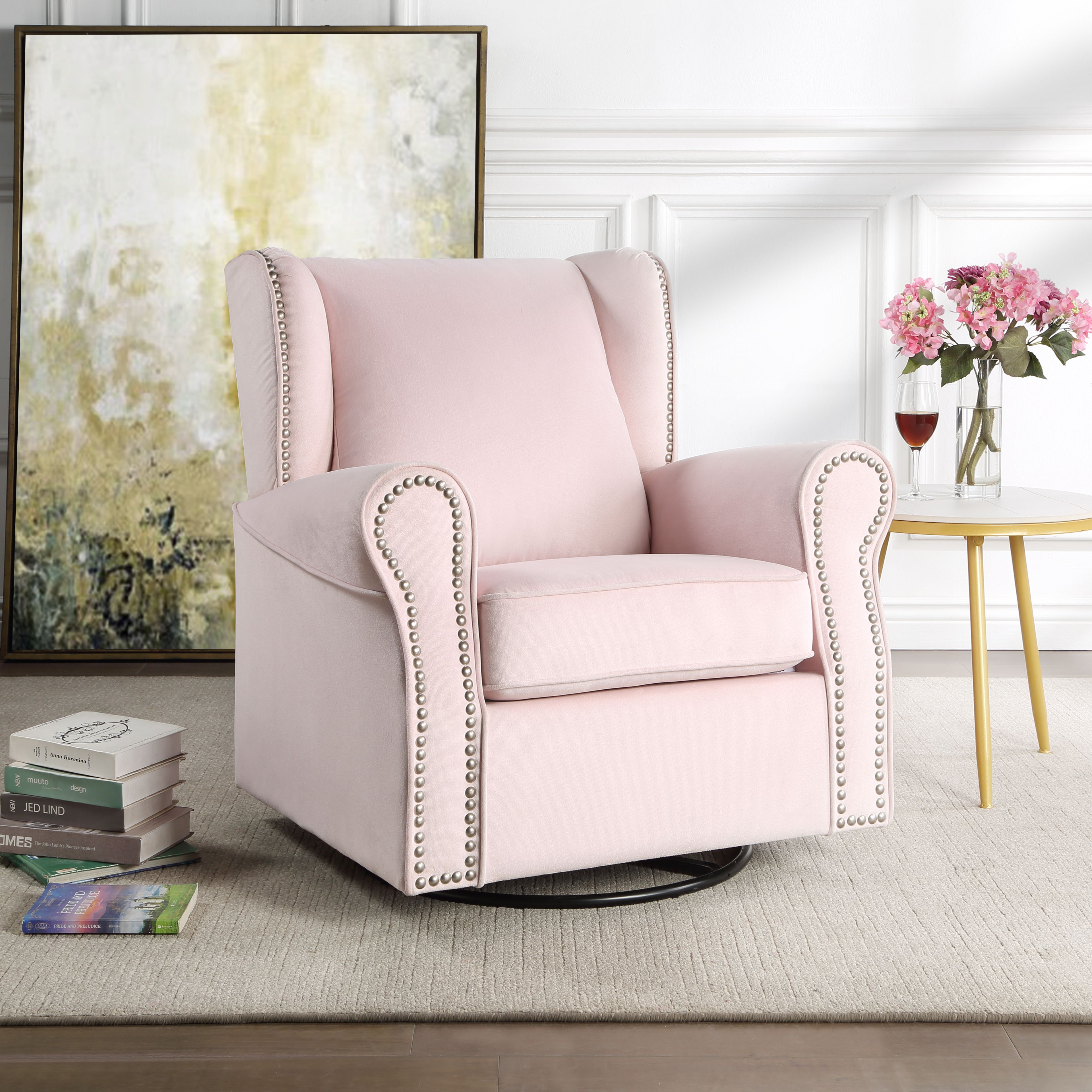 Fauteuil Tamaki en tissu avec pivot