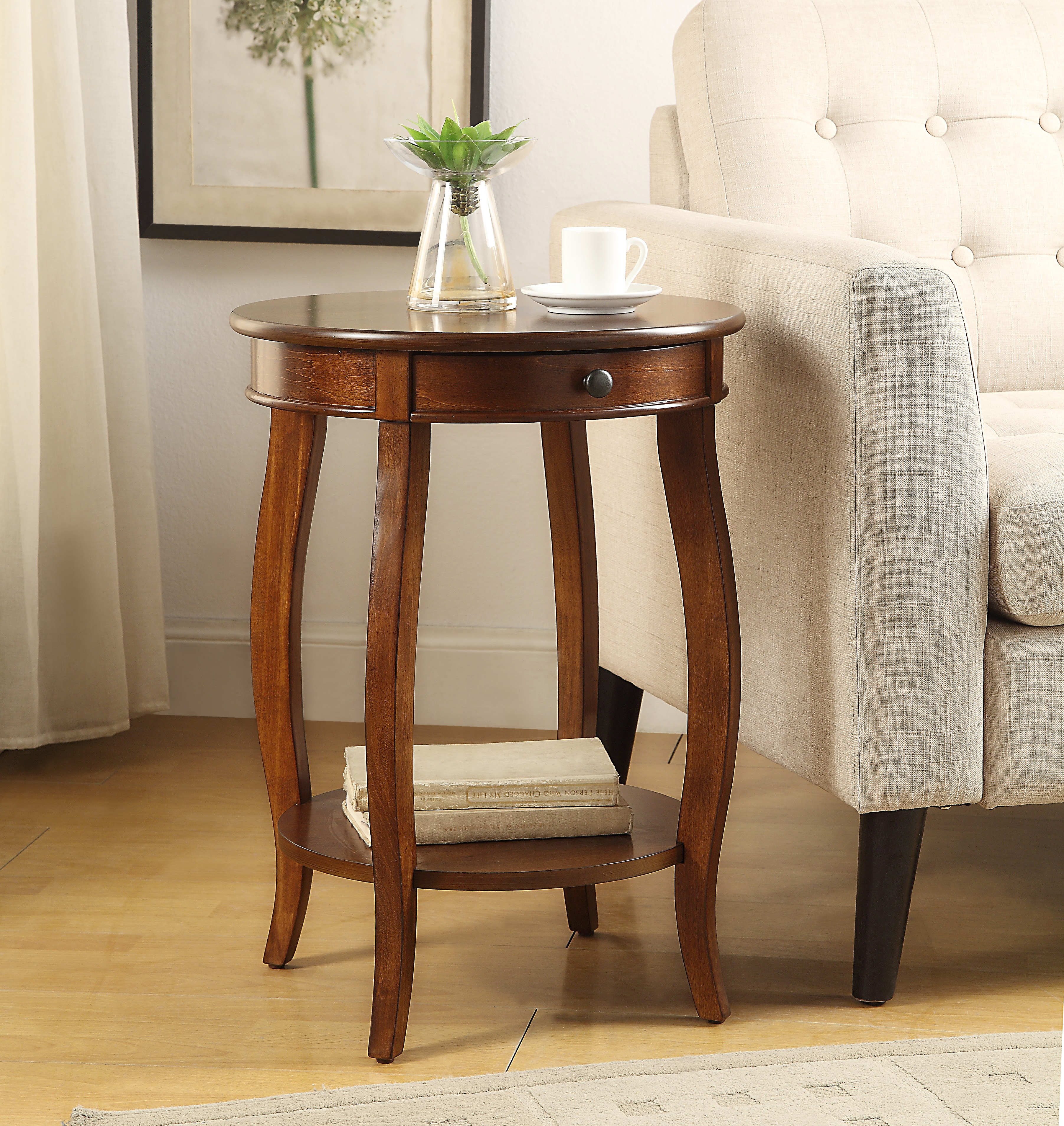 Table d'appoint Alysa finition noyer