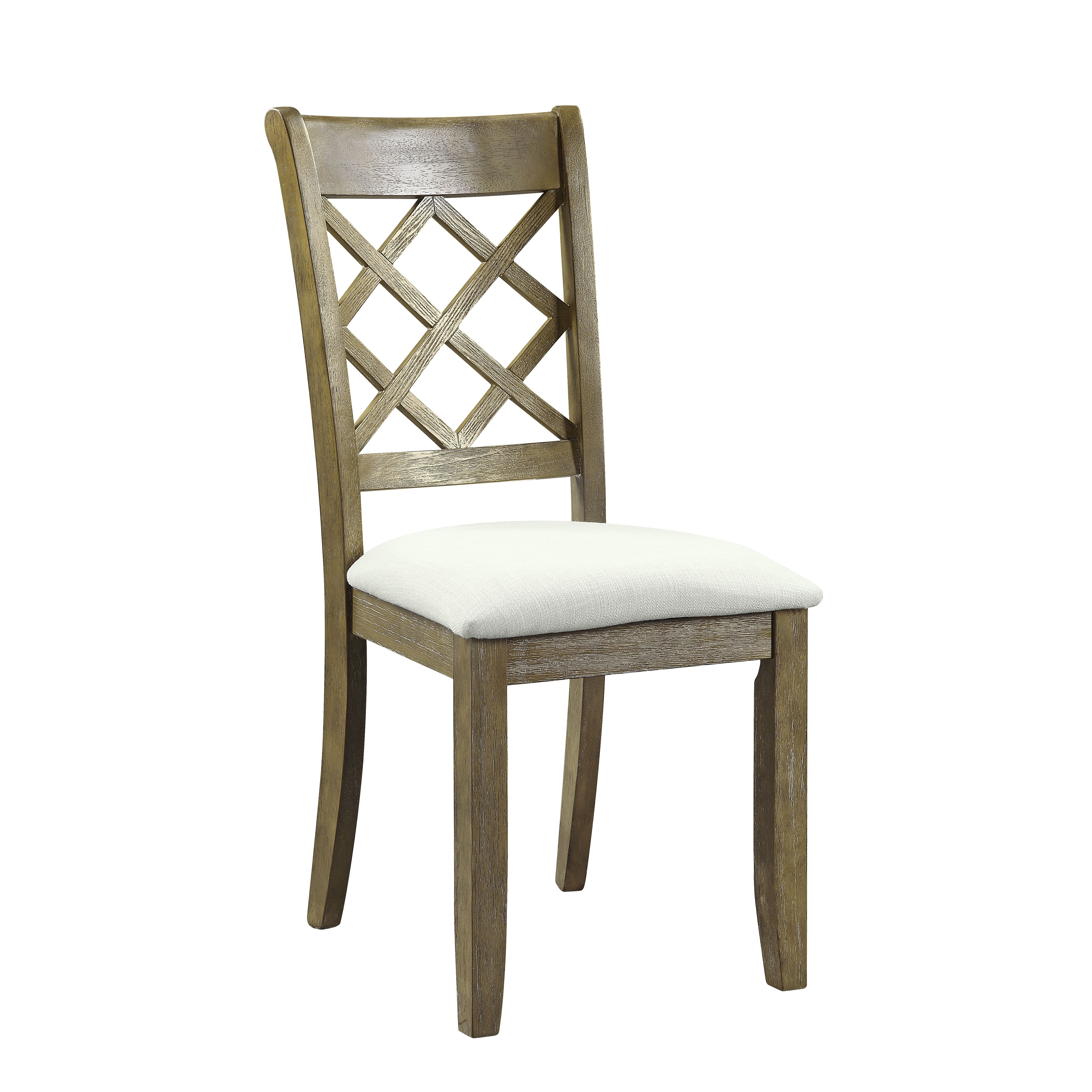 Karsen Chaise appoint lin beige chêne rustique, ensemble 2