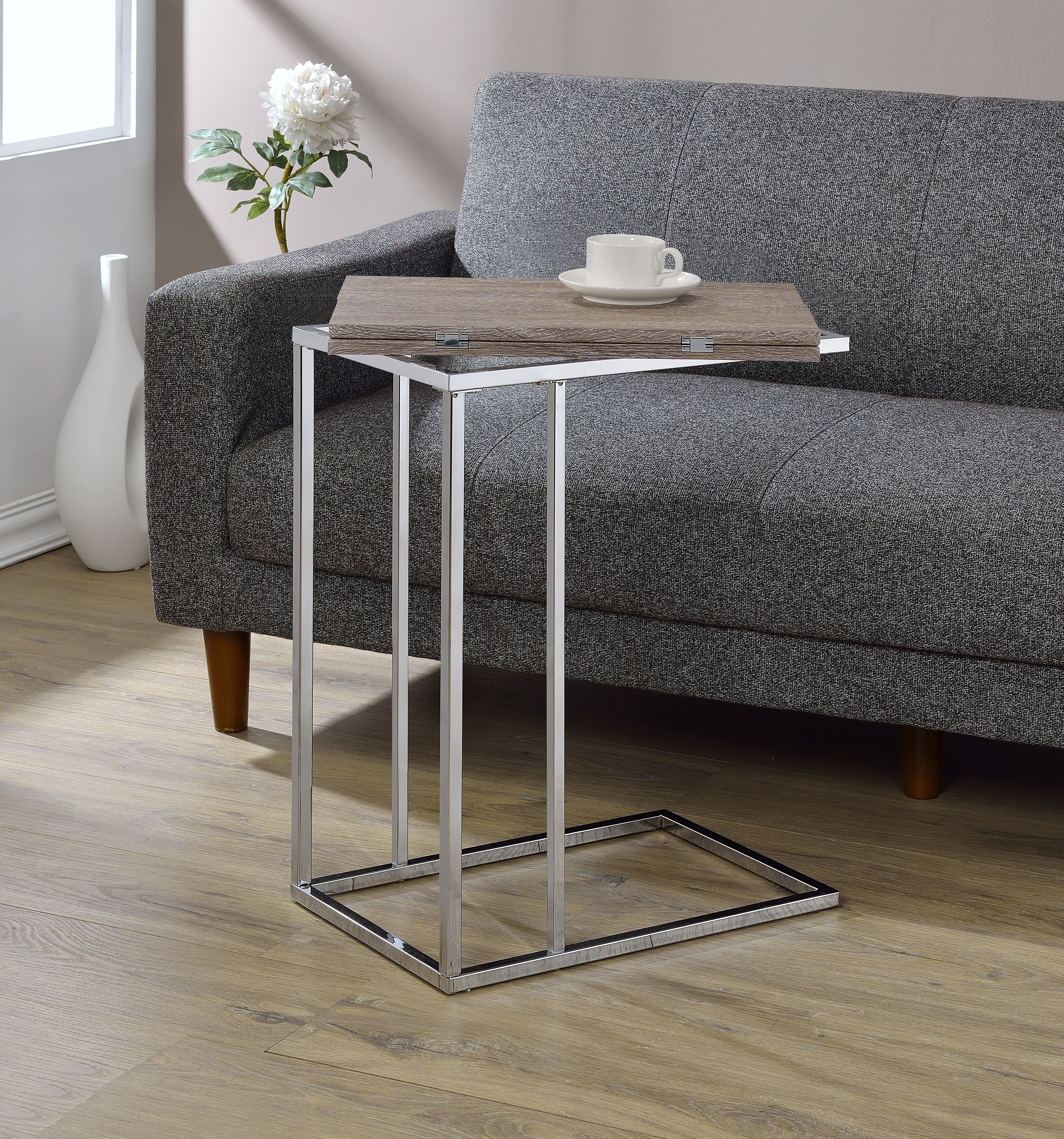 Danson Table d'appoint chêne/chrome