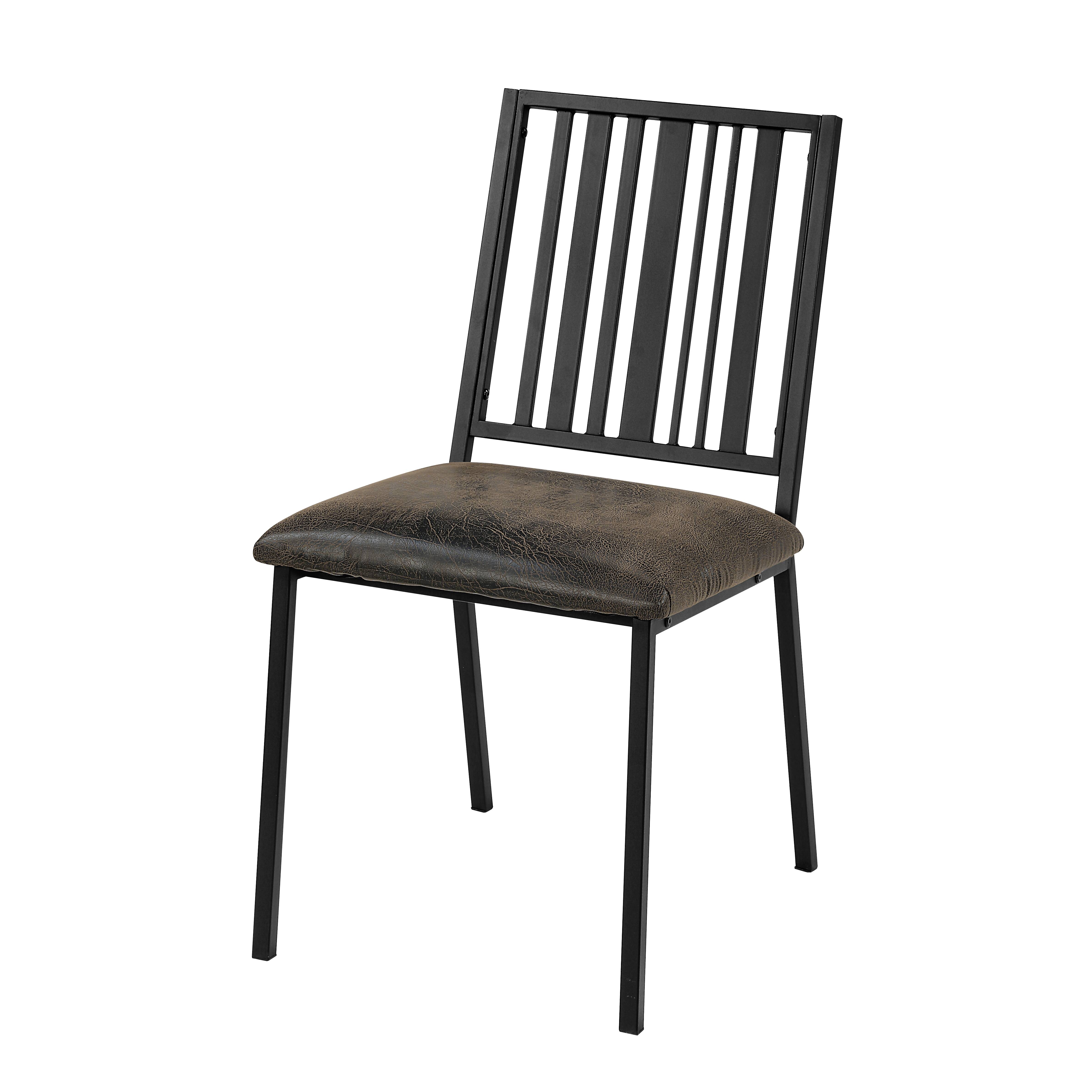 Chaise Zudora cuir synthétique noir ensemble 2