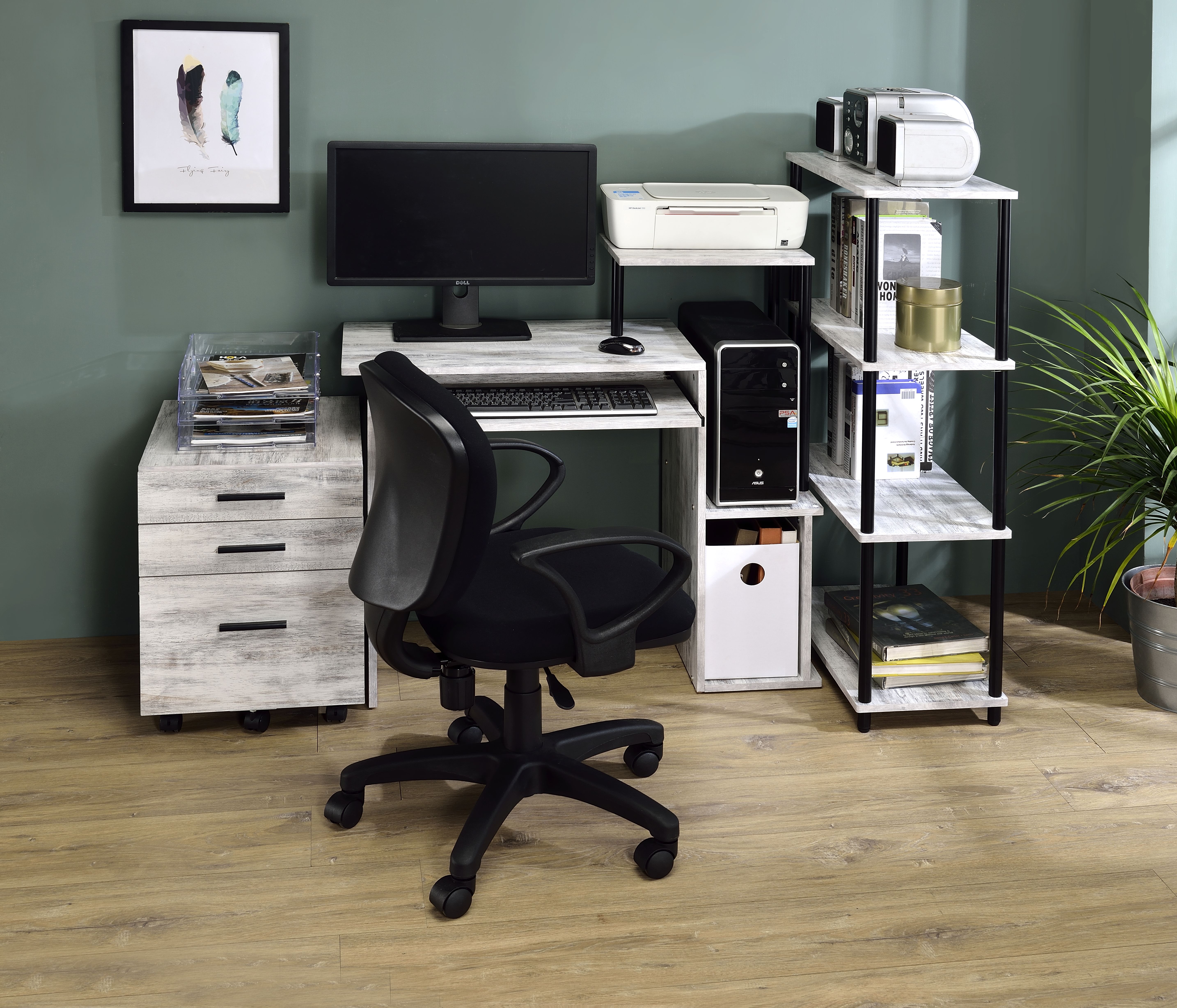 Bureau Lyphre blanc antique et noir