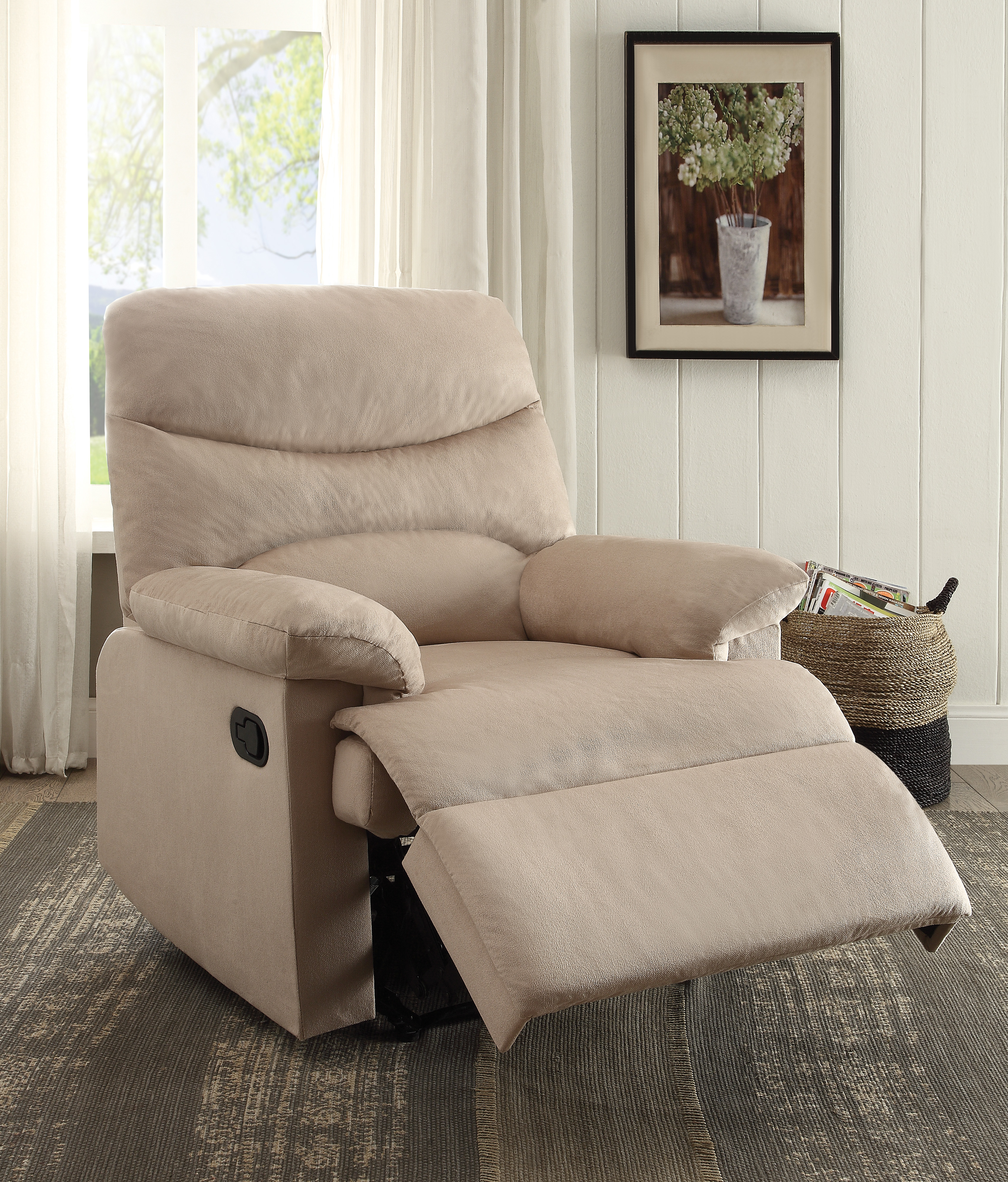 Fauteuil inclinable Arcadia beige tissu tissé