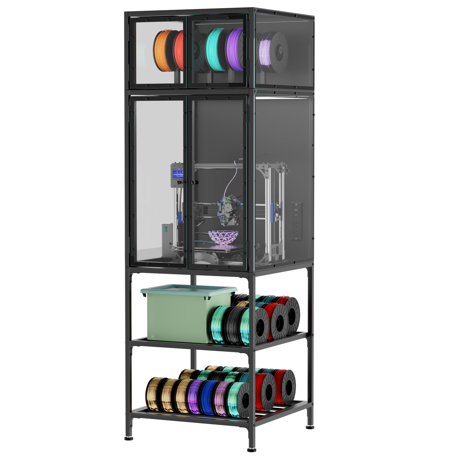 Armoire imprimante 3D avec rangement filament et isolation sonore