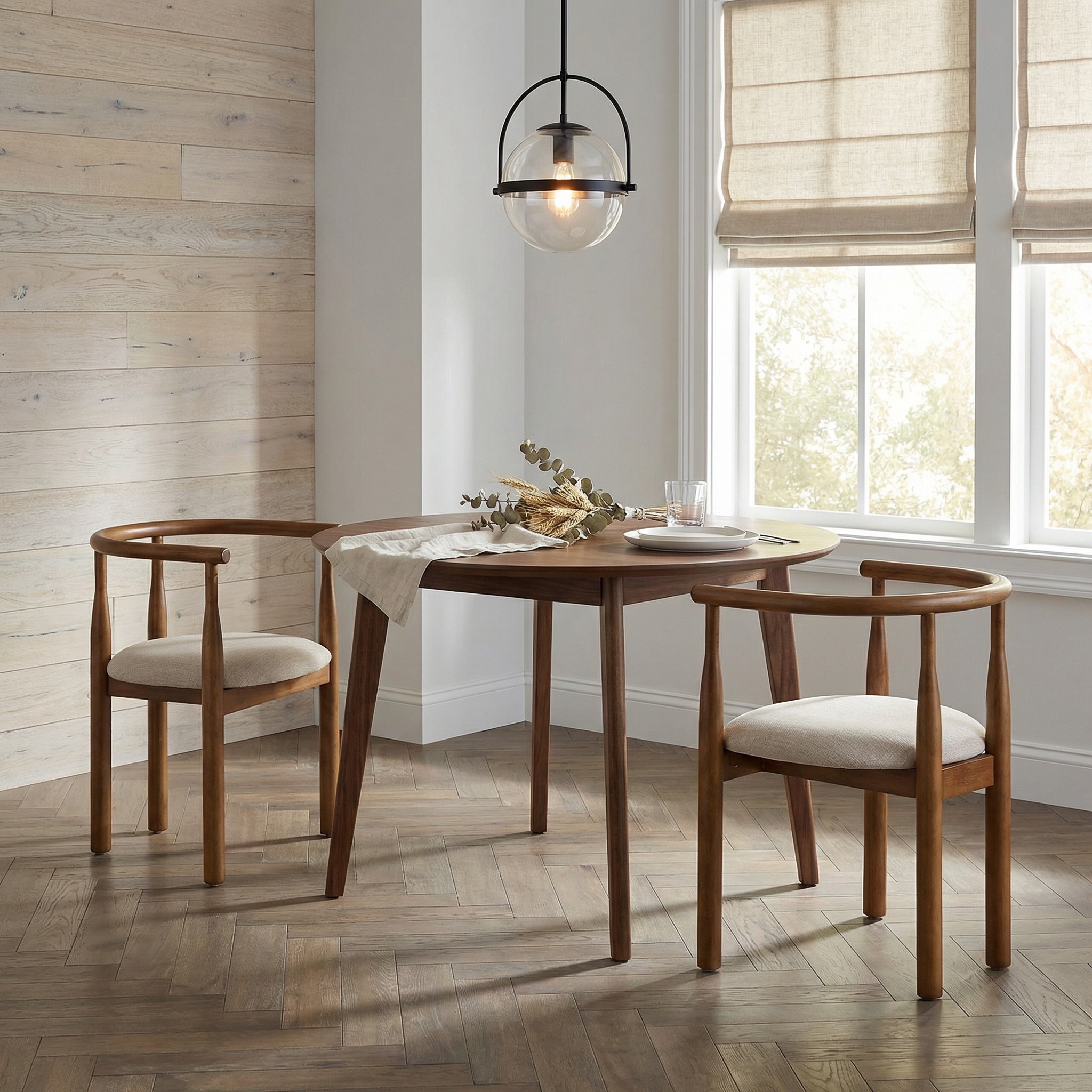 Chaise salle à manger bois jambes, ensemble 2 pcs