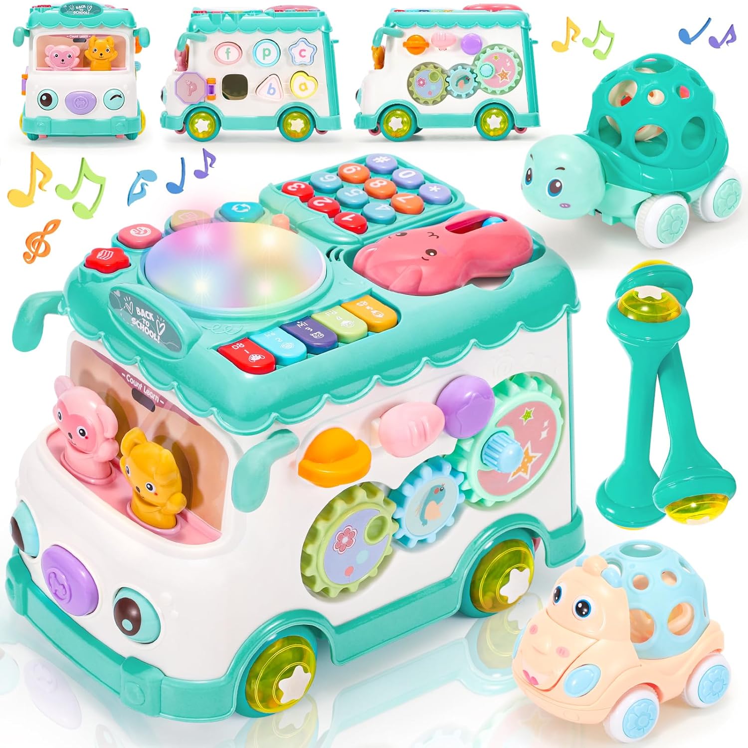 Jouet bus activité enfant 6-en-1 Musical Apprentissage