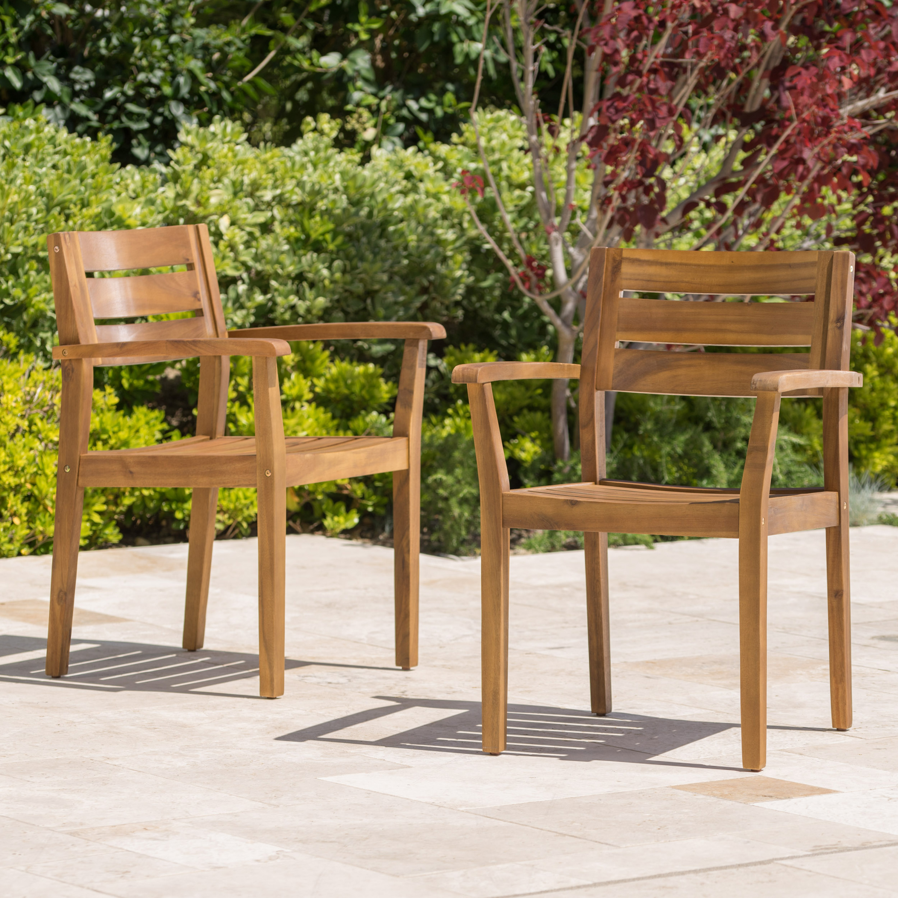 2 chaises STAMFORD bois acacia, terrasse jardin