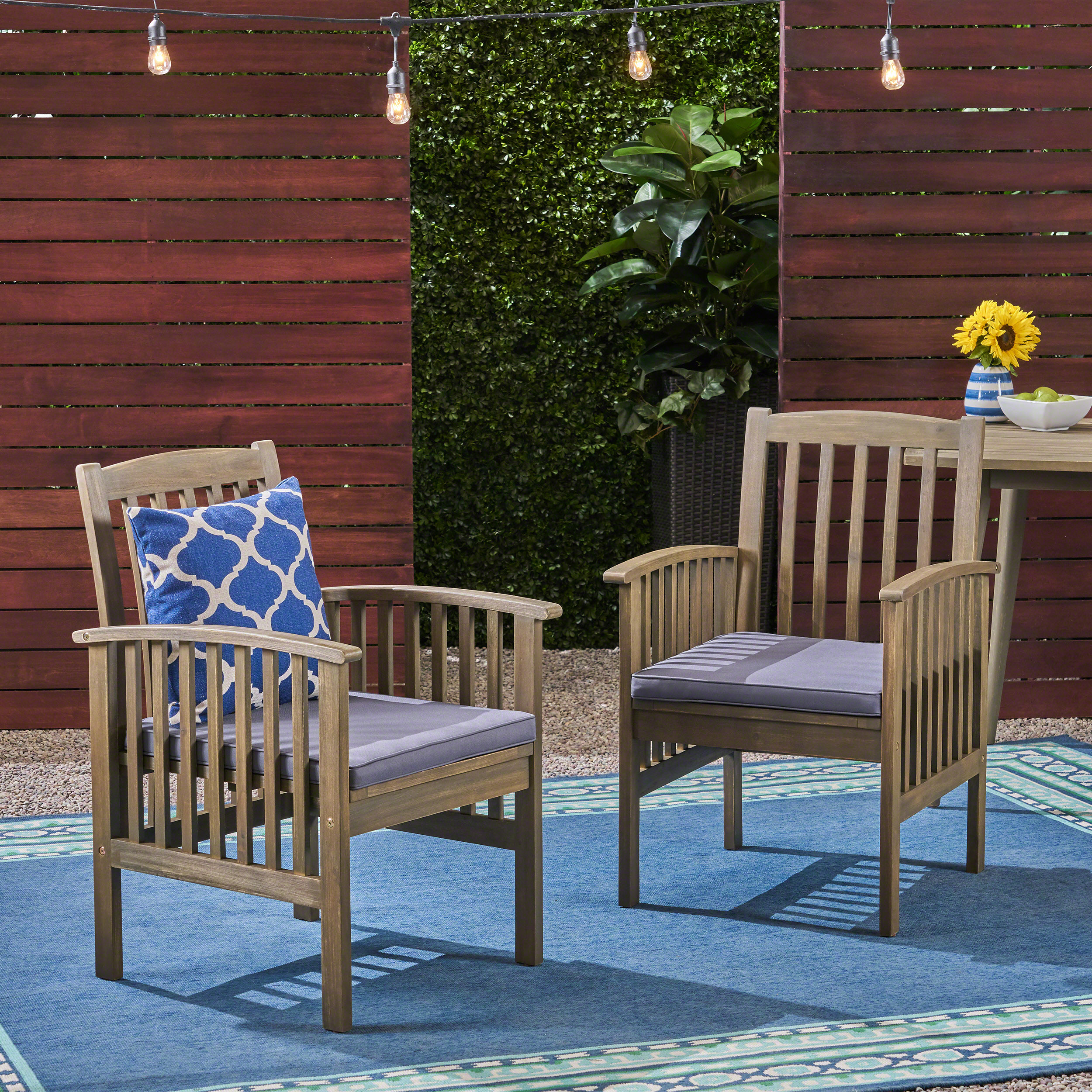Chaise salle à manger CASA ACACIA 2pcs, avec coussins