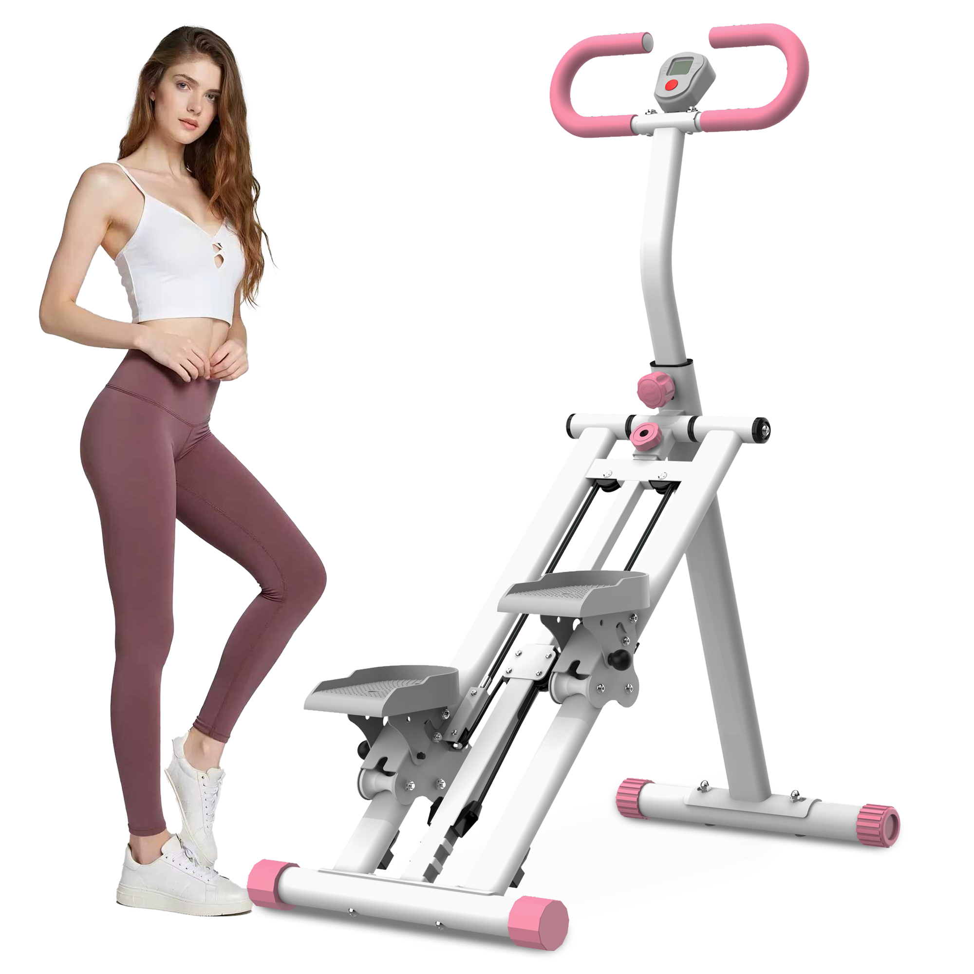 Escalier vertical musculation résistance ajustable rose