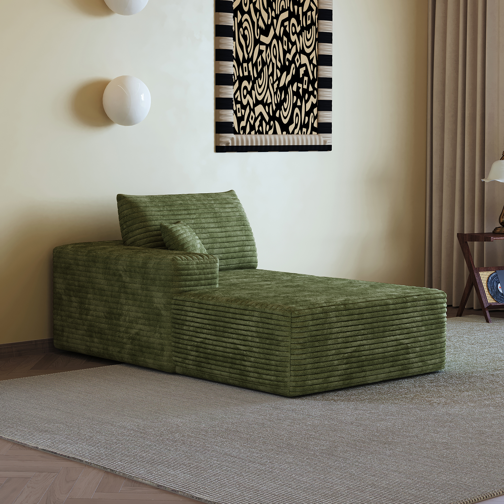 Y165-L-SLEEPER-GREEN Causeuse gauche vert
