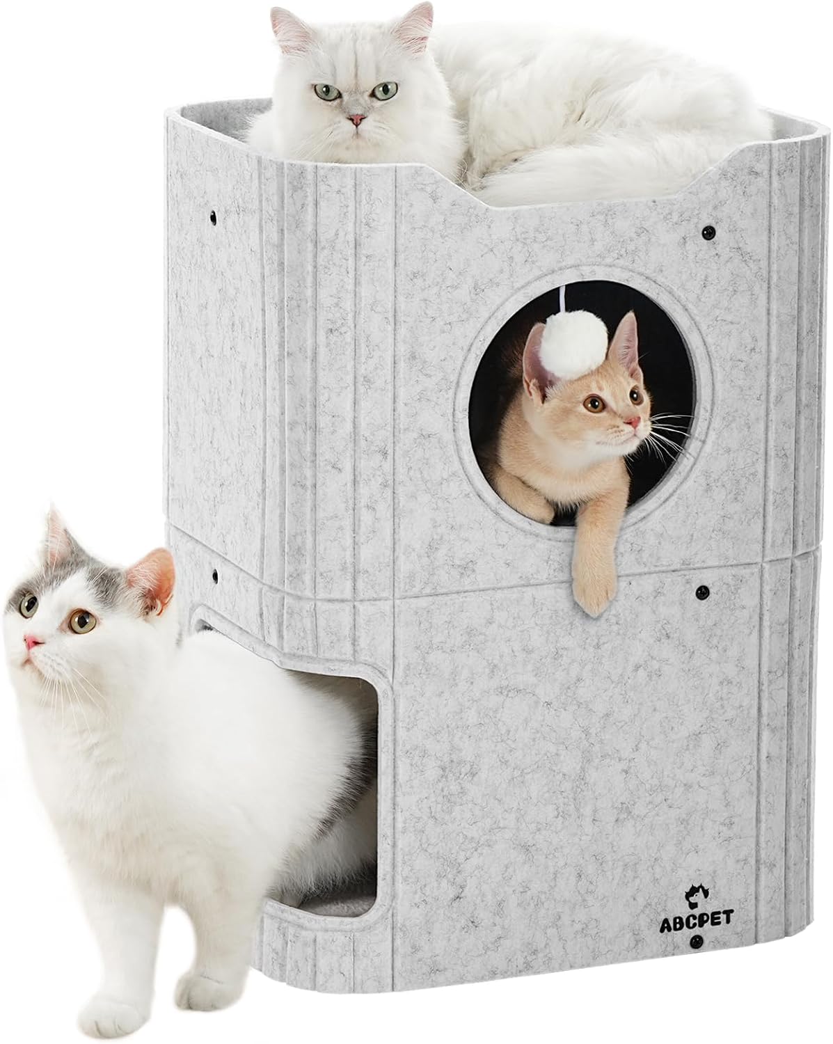 Maison chat ABCPET feutre gris, cube griffoir