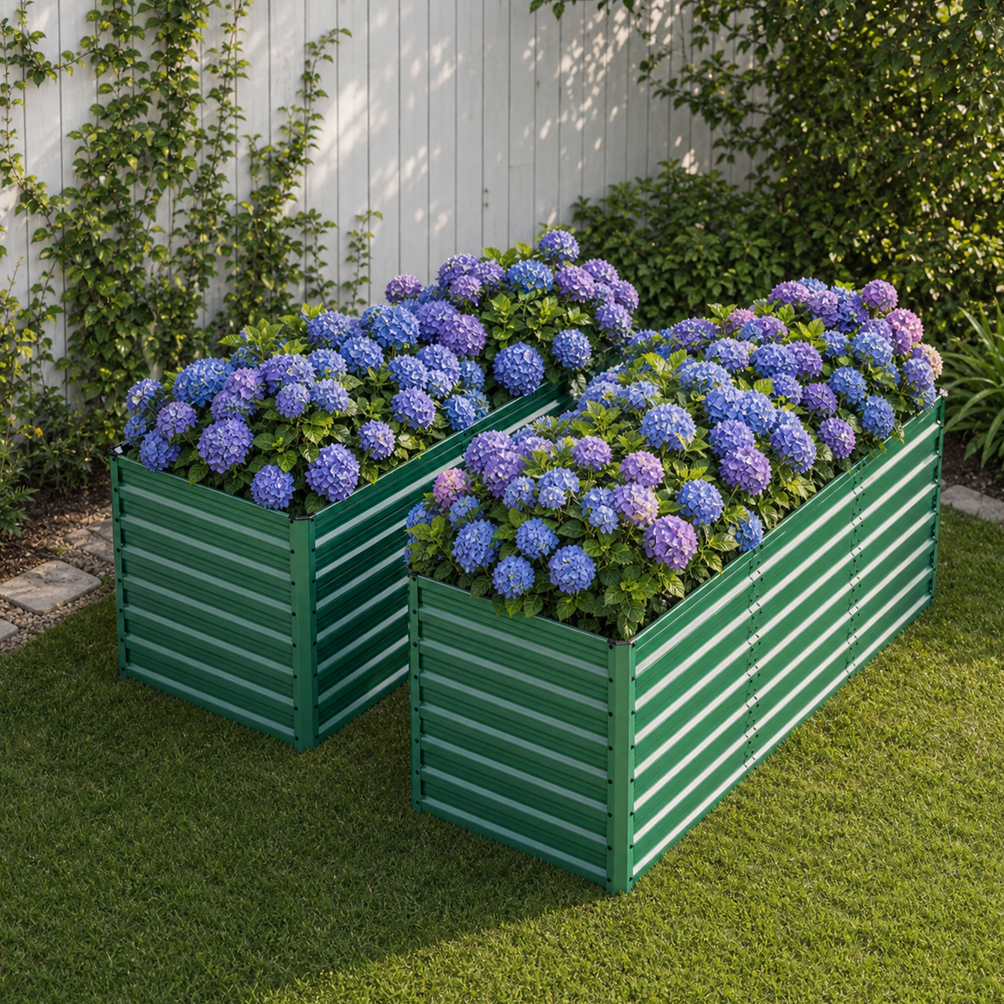 Jardinière surélevée 2x (93,7x31,5x32,3), acier inoxydable