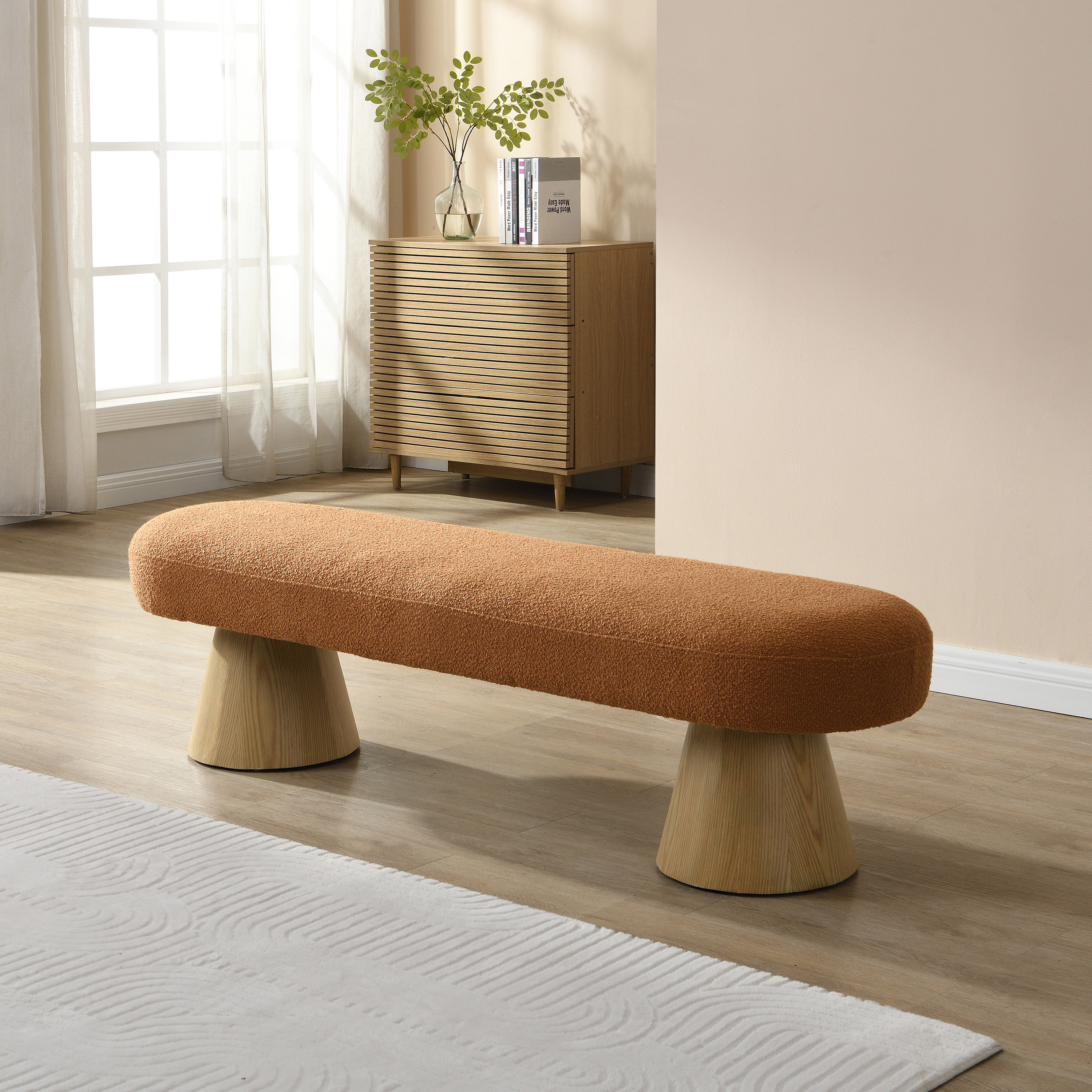 Banc salle à manger 64 po orange, 136 kg