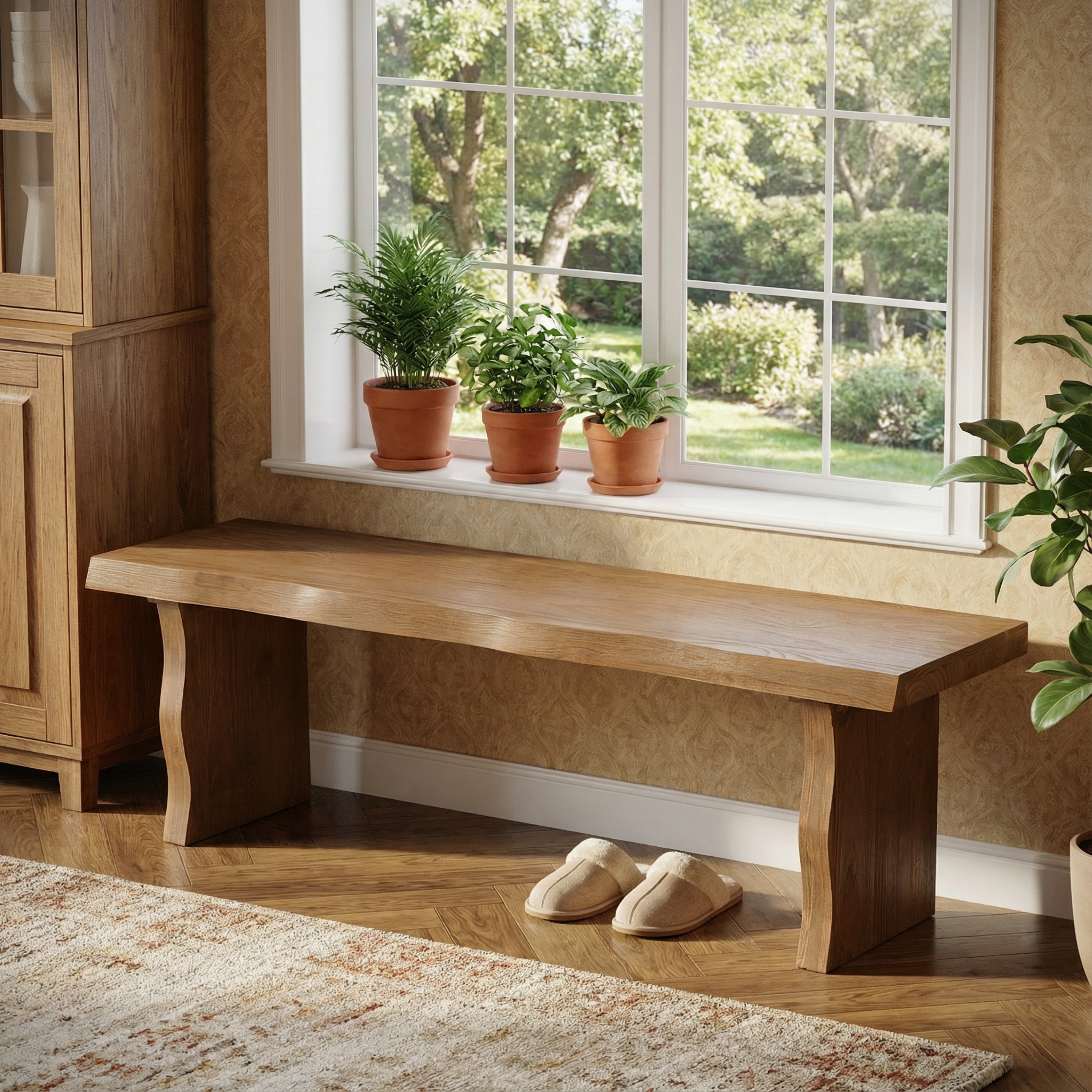 Banc salle à manger pin 62,9"L 350lbs, naturel