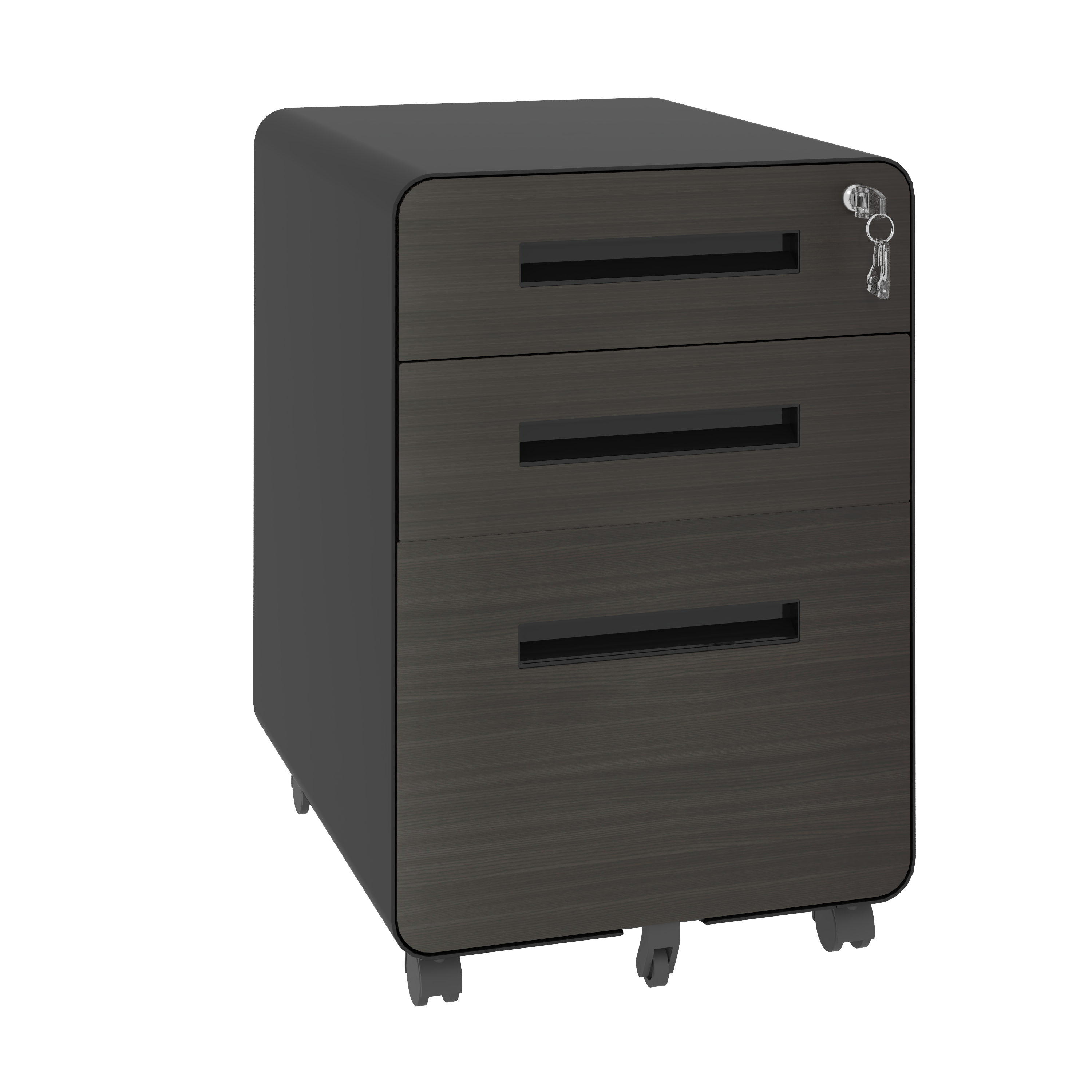 Classeur mobile 3 tiroirs acier noir serrure