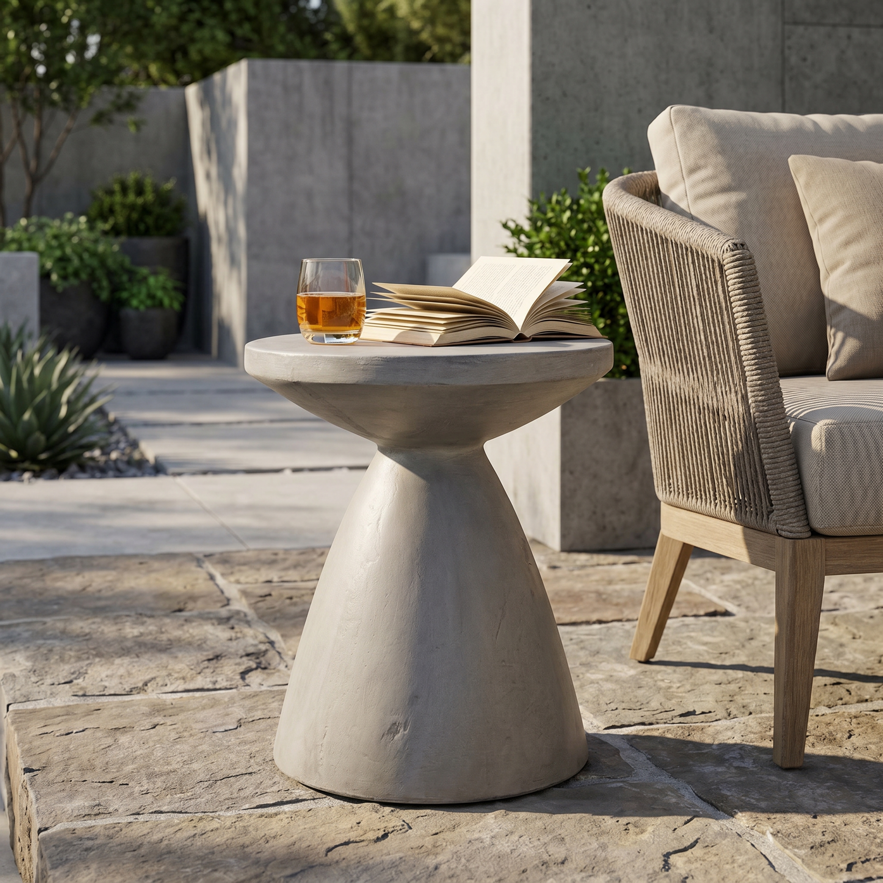 Table d'appoint béton extérieur