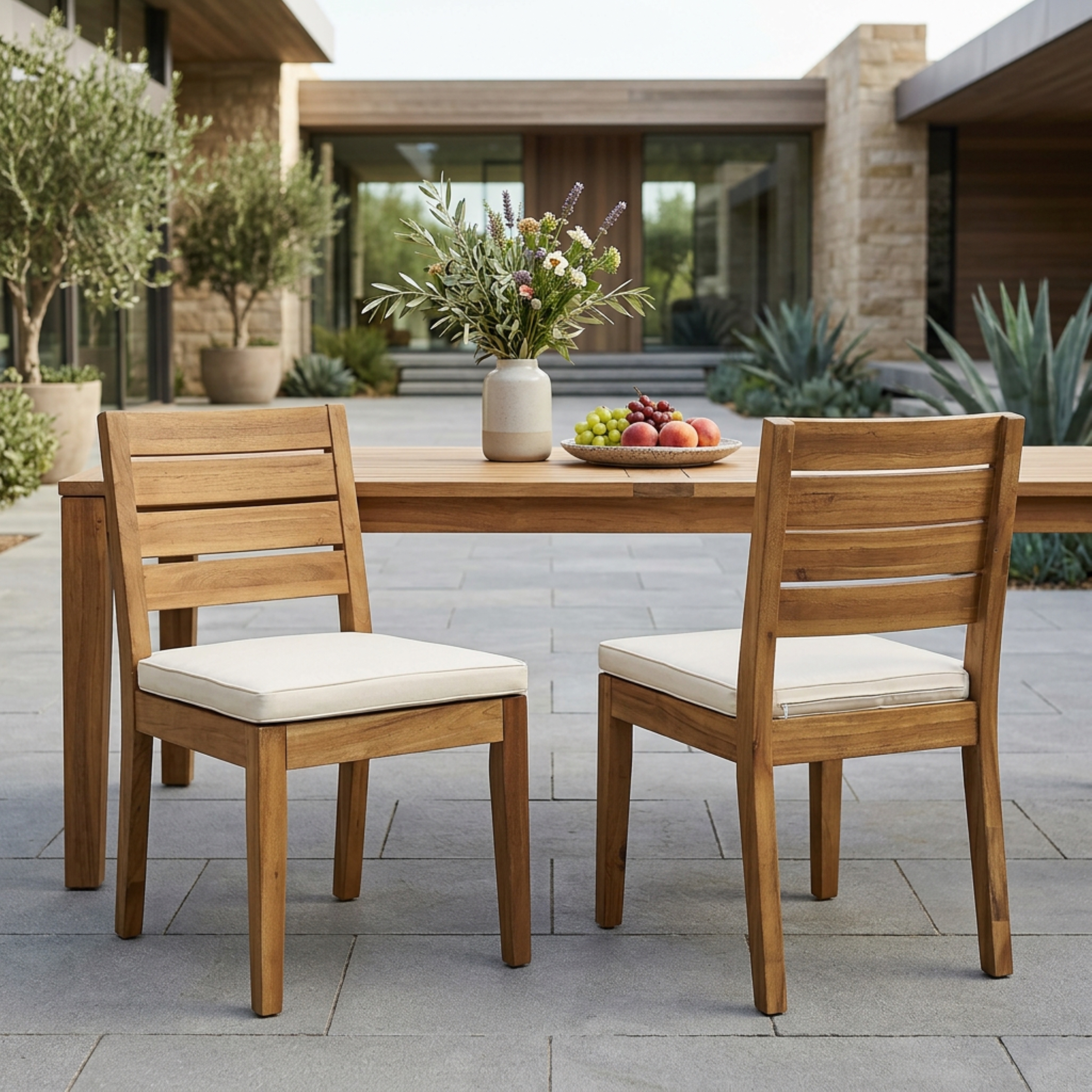 Chaise salle à manger sans bras coussins, ensemble 2