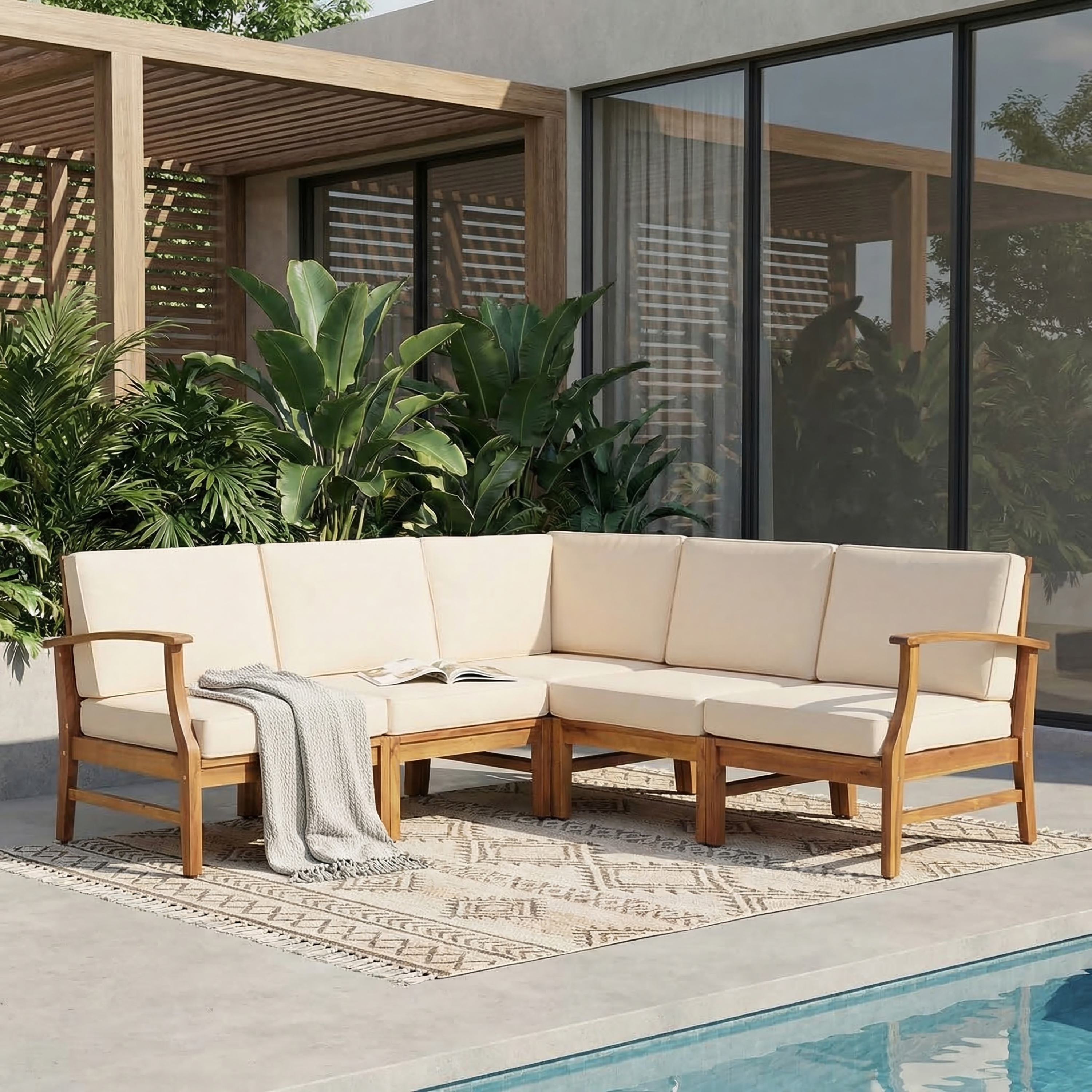 Ensemble canapé PERLA 5 pcs crème