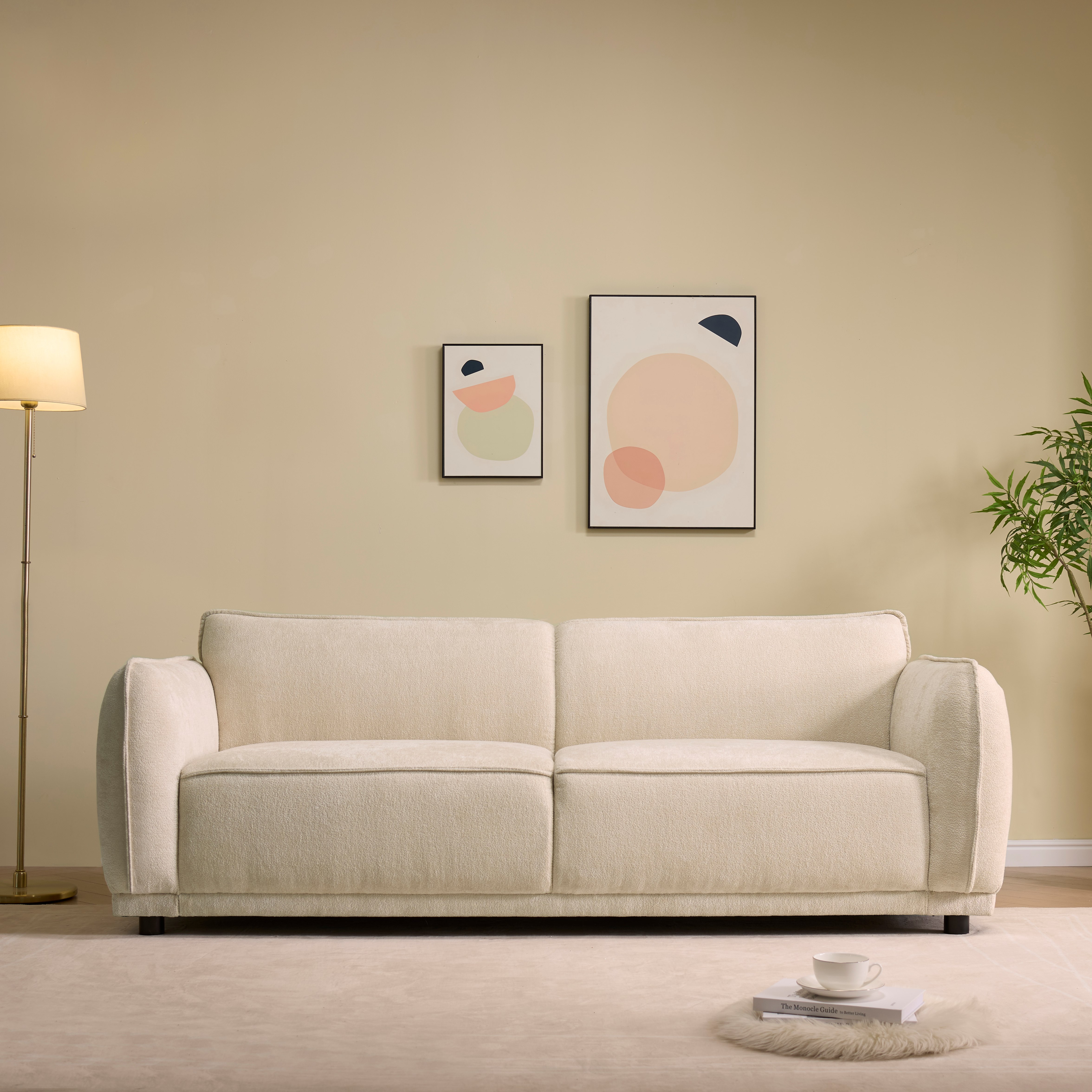 Oslo canapé 84" 3 places boucle moderne gris
