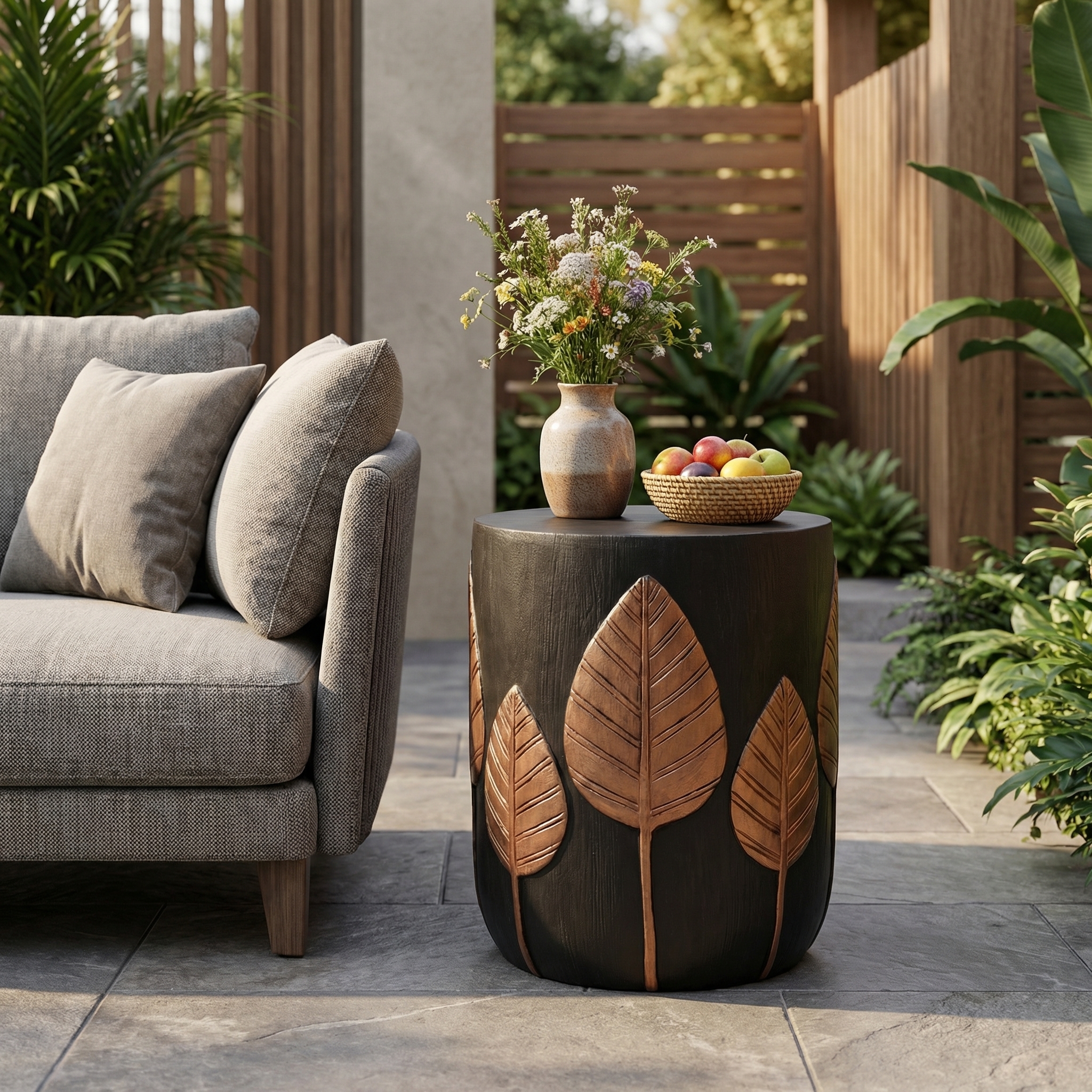 Table côté béton extérieur légère cuivre 73440.00