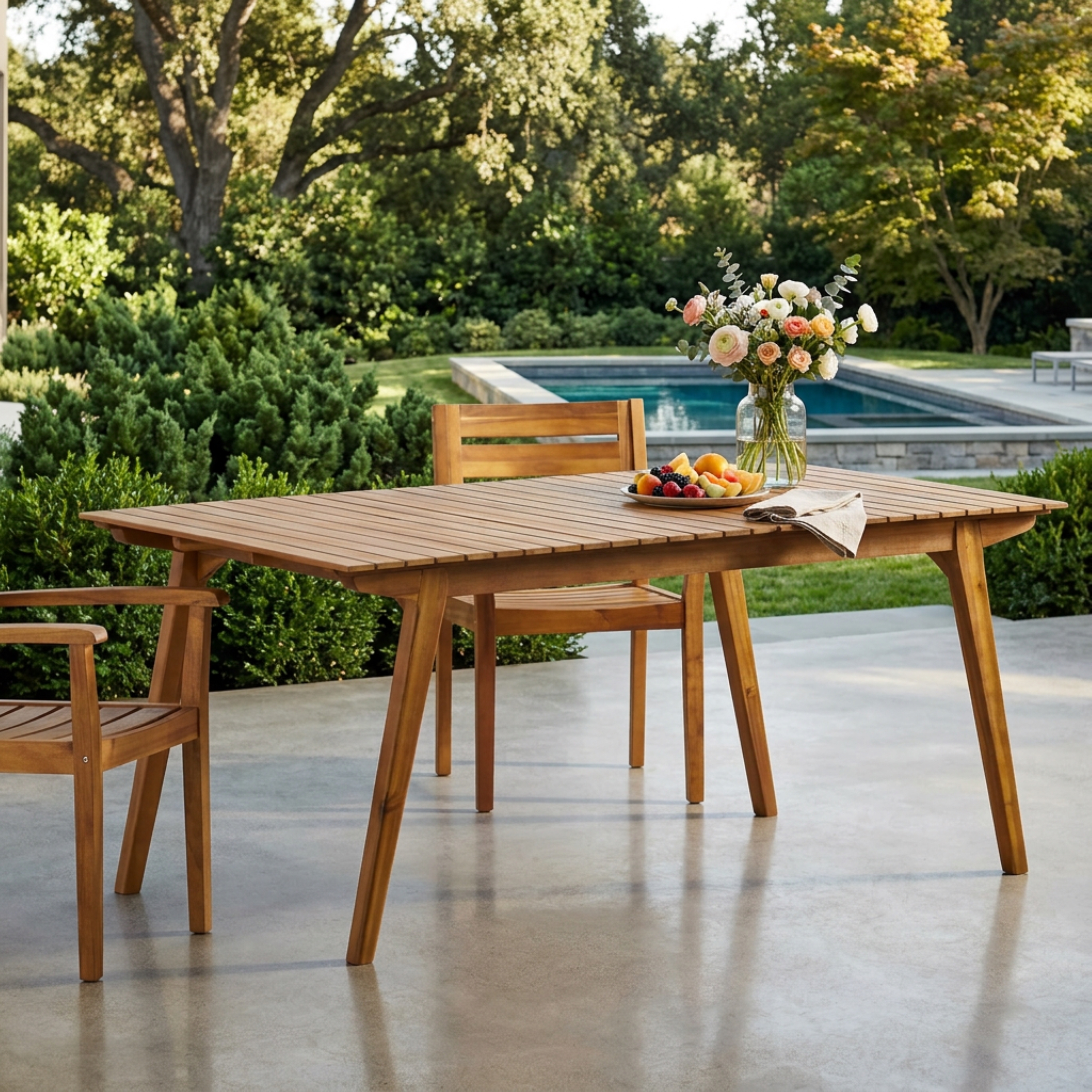 Table à manger extérieure bois 69 po