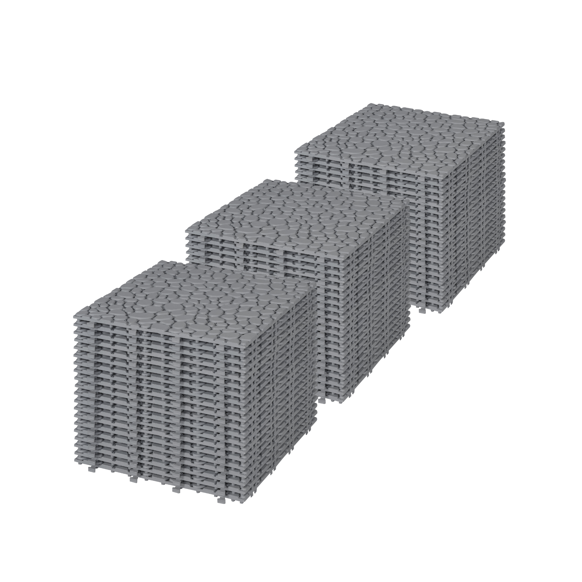 Tuiles pont 12x12 po gris verrouillage, imperméable extérieur 60