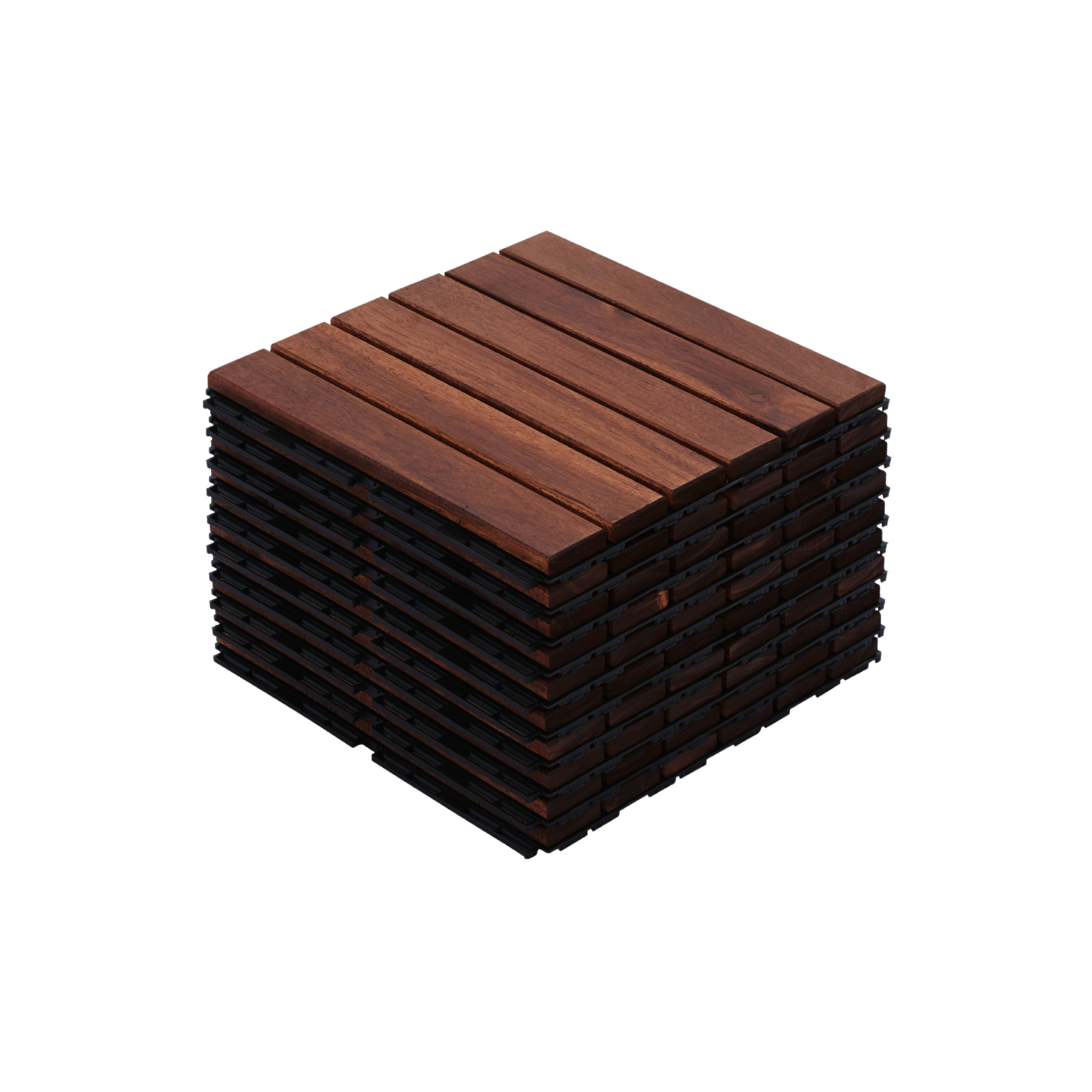 10 tuiles terrasse bois dur acacia 12x12 po
