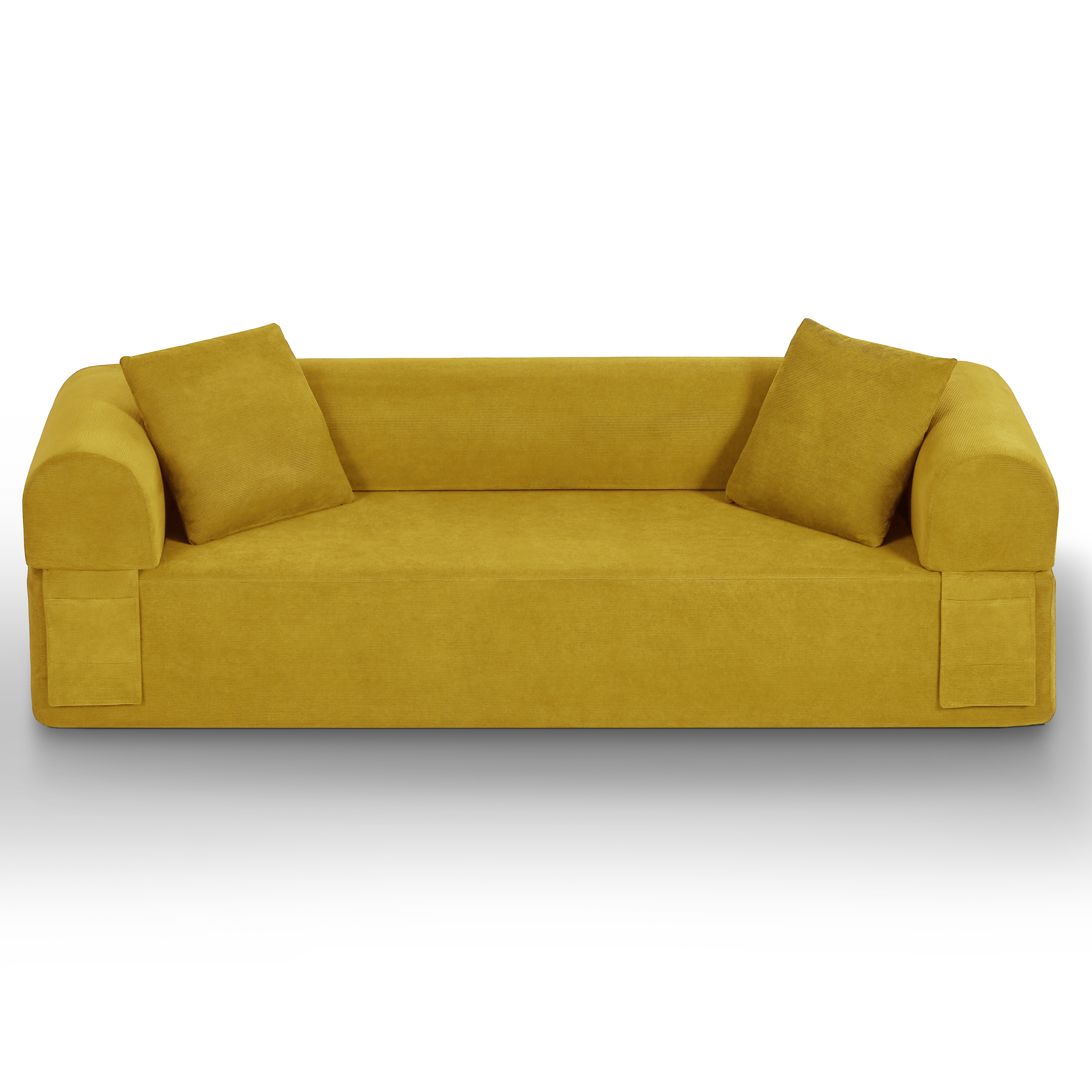 Sofa 3 places sans assemblage, style moderne compact, noir