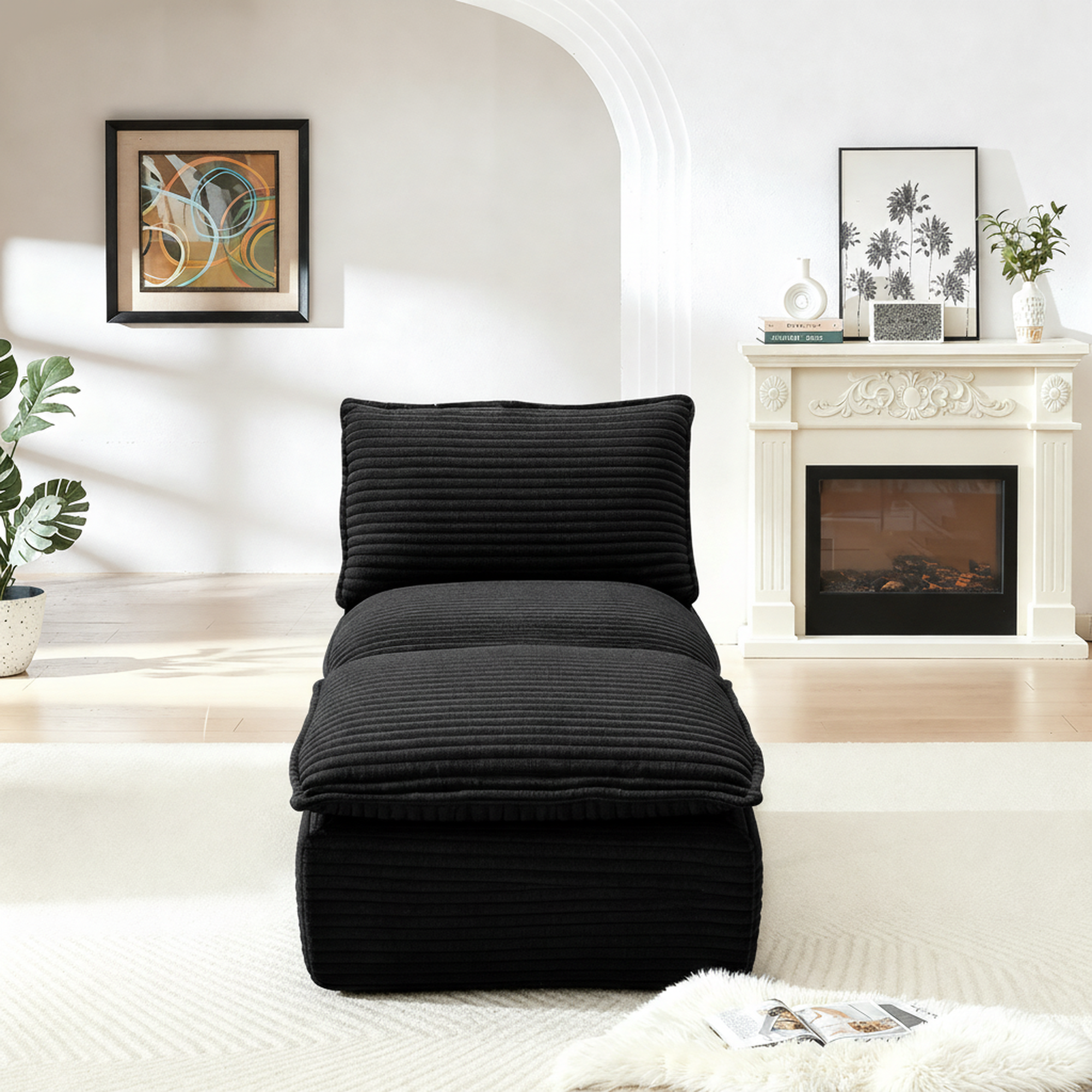 Canapé corduroy nuage combinable, salon moderne