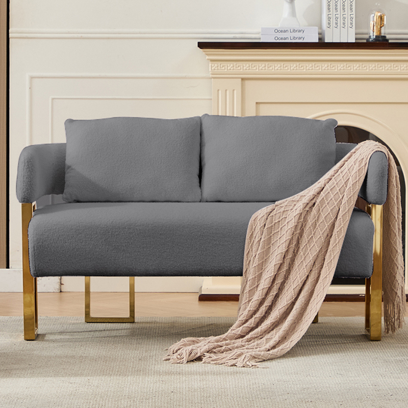 Chaise TS moderne jambes or velours gris dressing