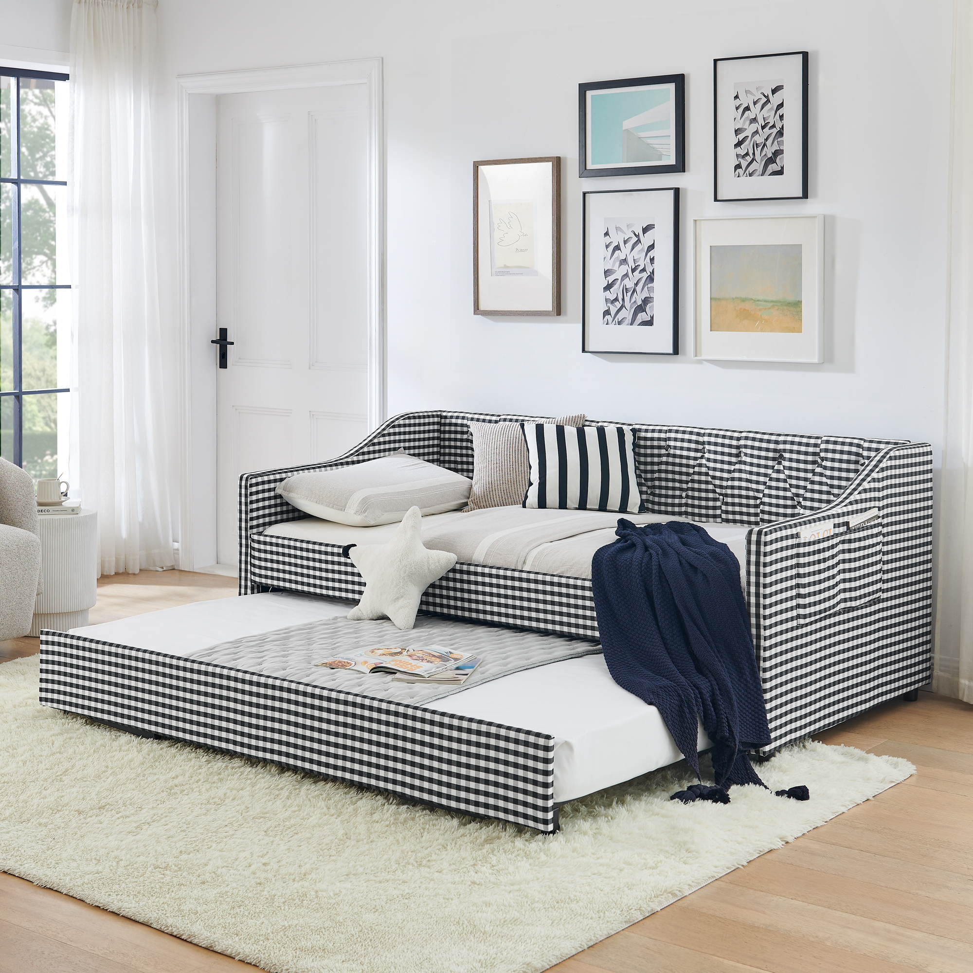 Lit diurne jumeau convertible, noir