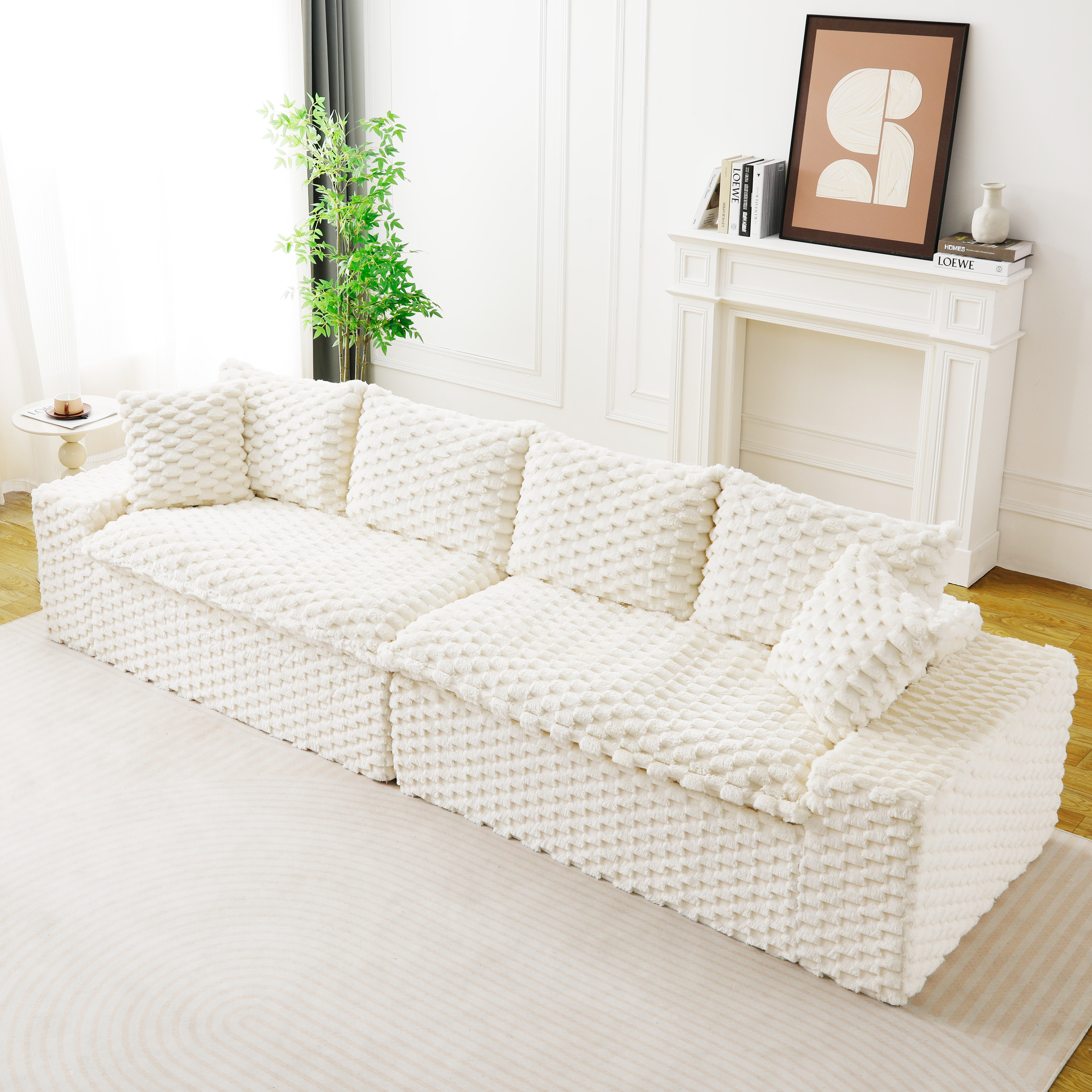 Sofa luxe velours tortue blanc multifonctionnel arrangement