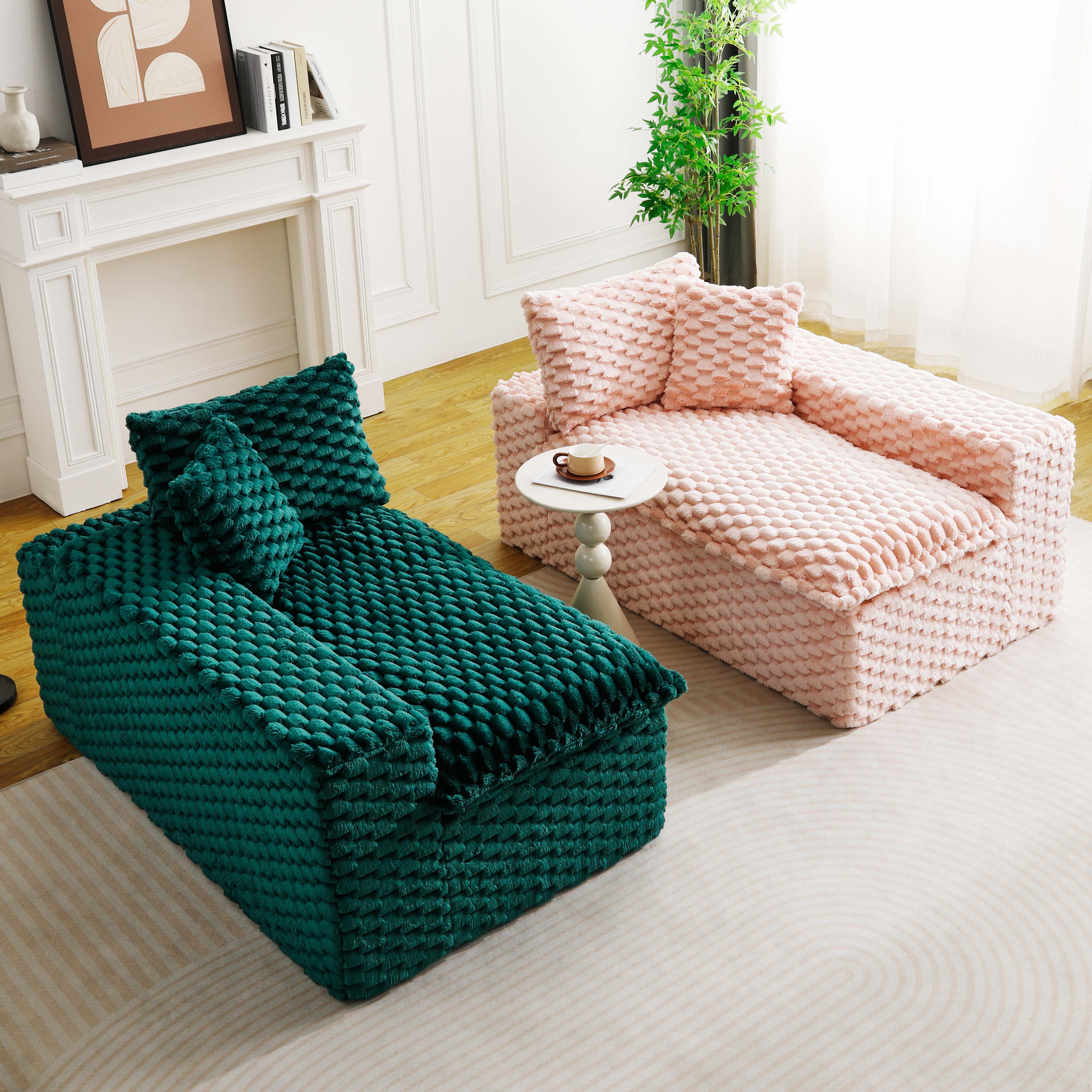 Sofa modulable luxe velours tortue multifonctionnel arrangement
