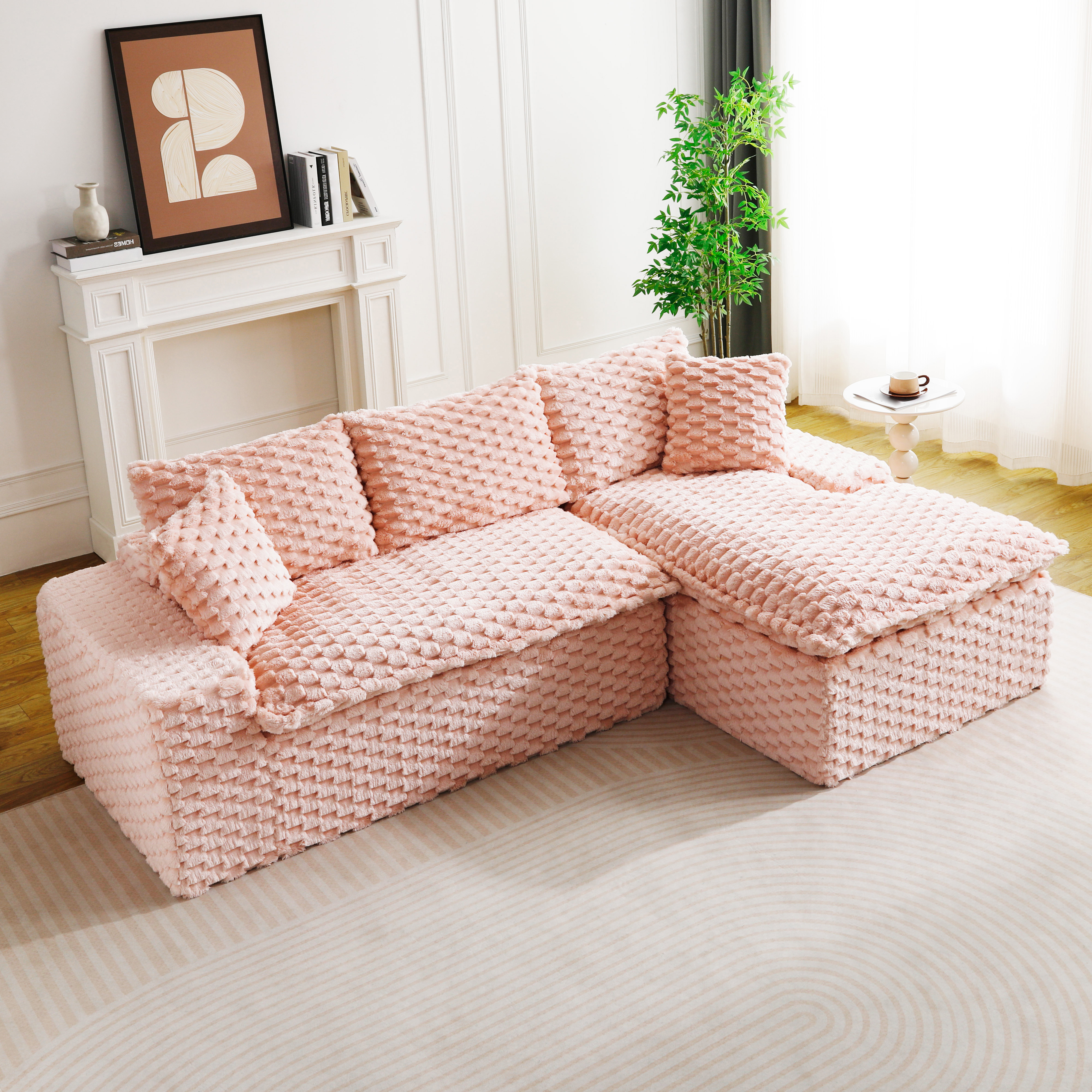 Canapé convertible Pink Turtle velours droite