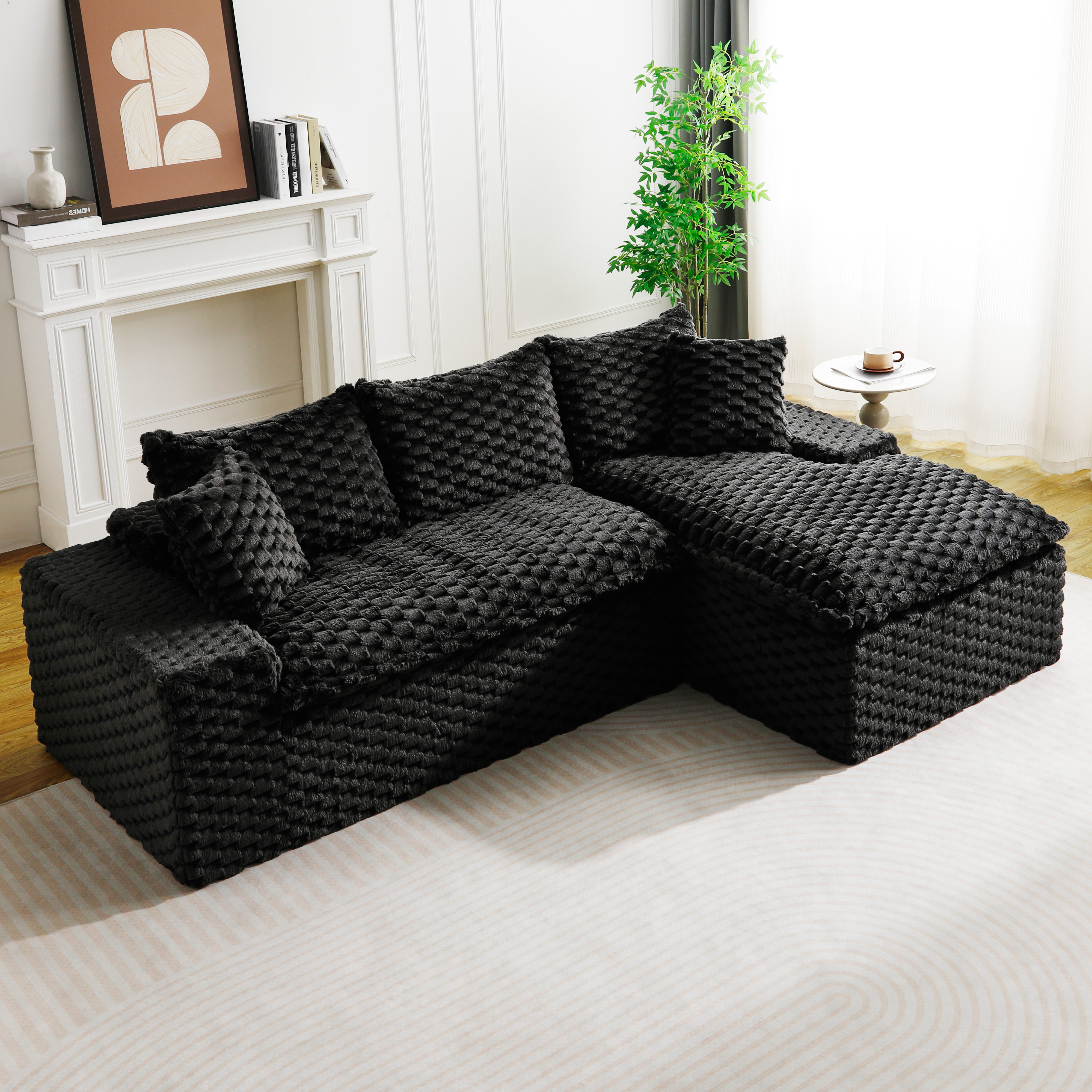 Canapé convertible Black Turtle velours droite