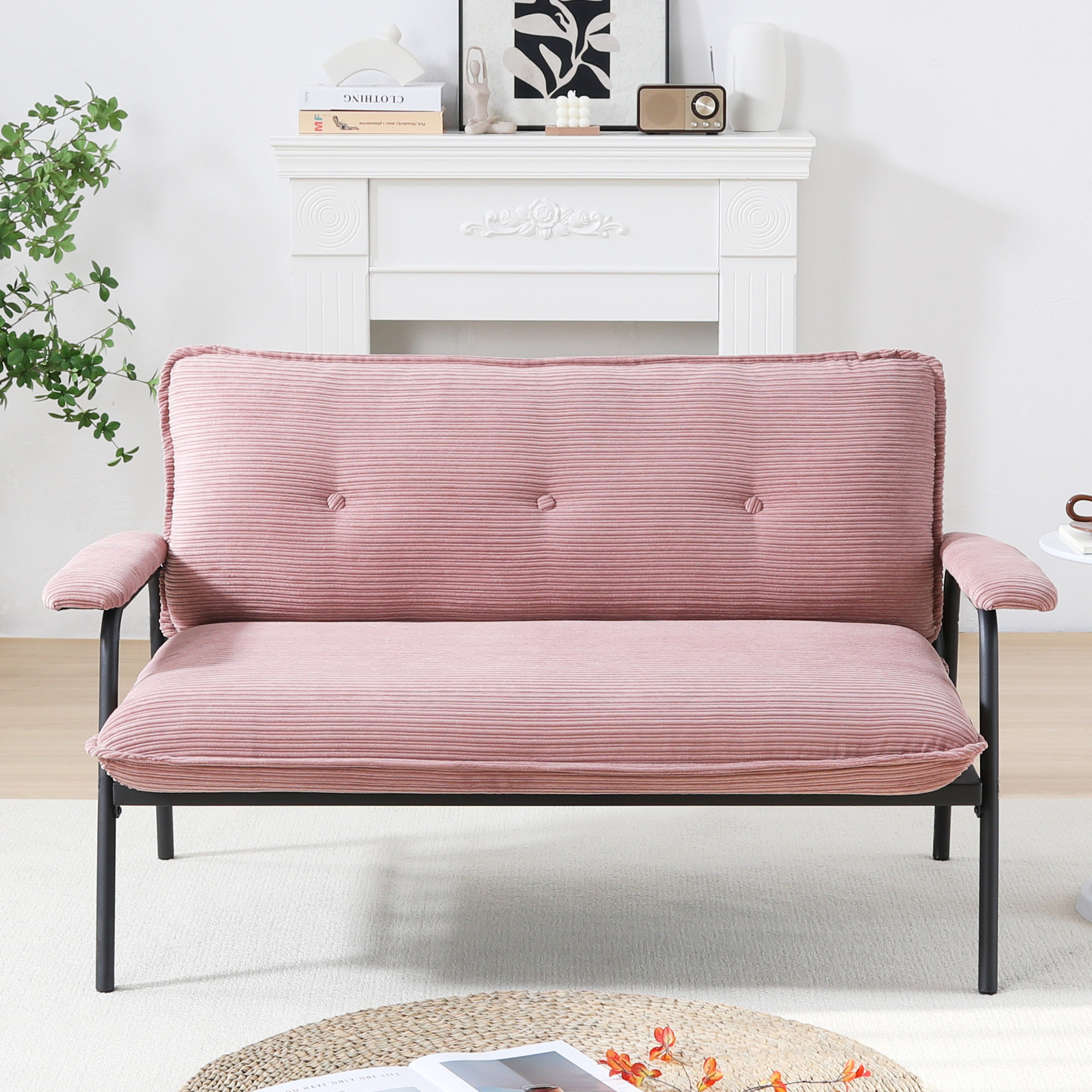 Sofa rose 53po petit appartement compact