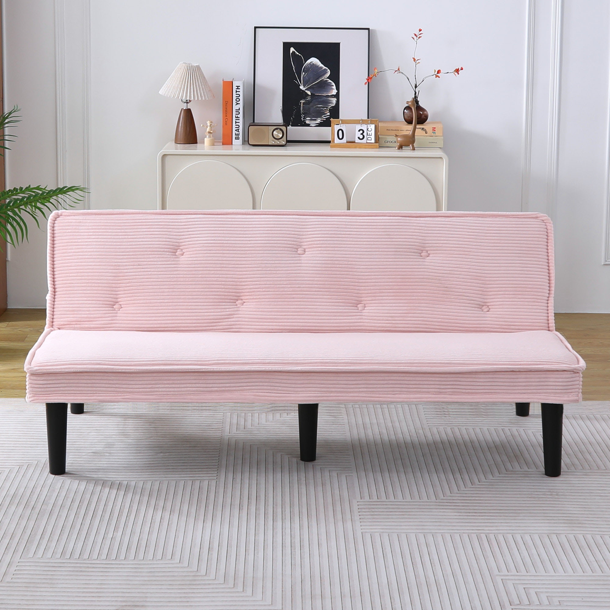 Canapé-lit 66 po corduroy salon chambre convertible confortable