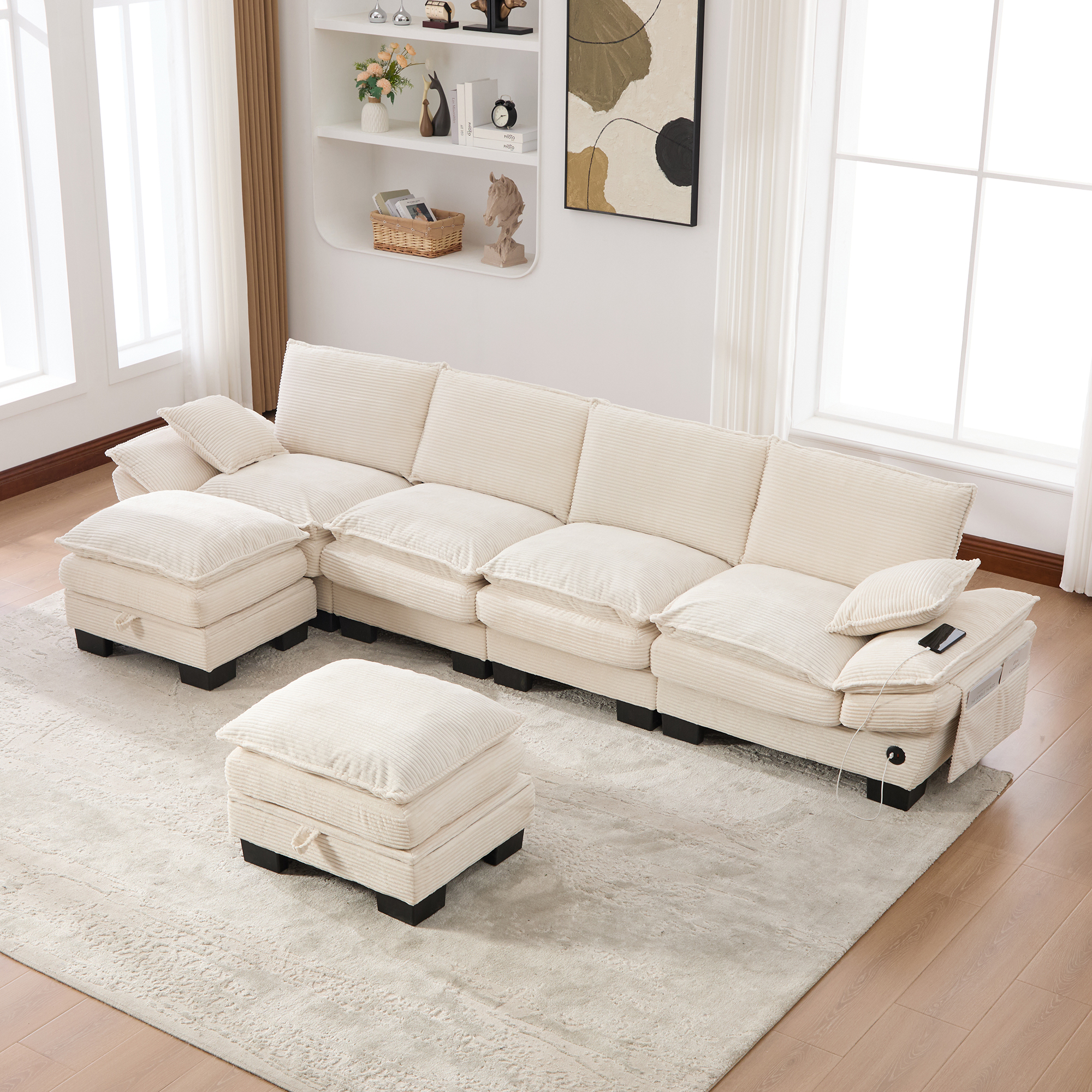 Sofa modulaire Cloud, velours côtelé, profond, combinable