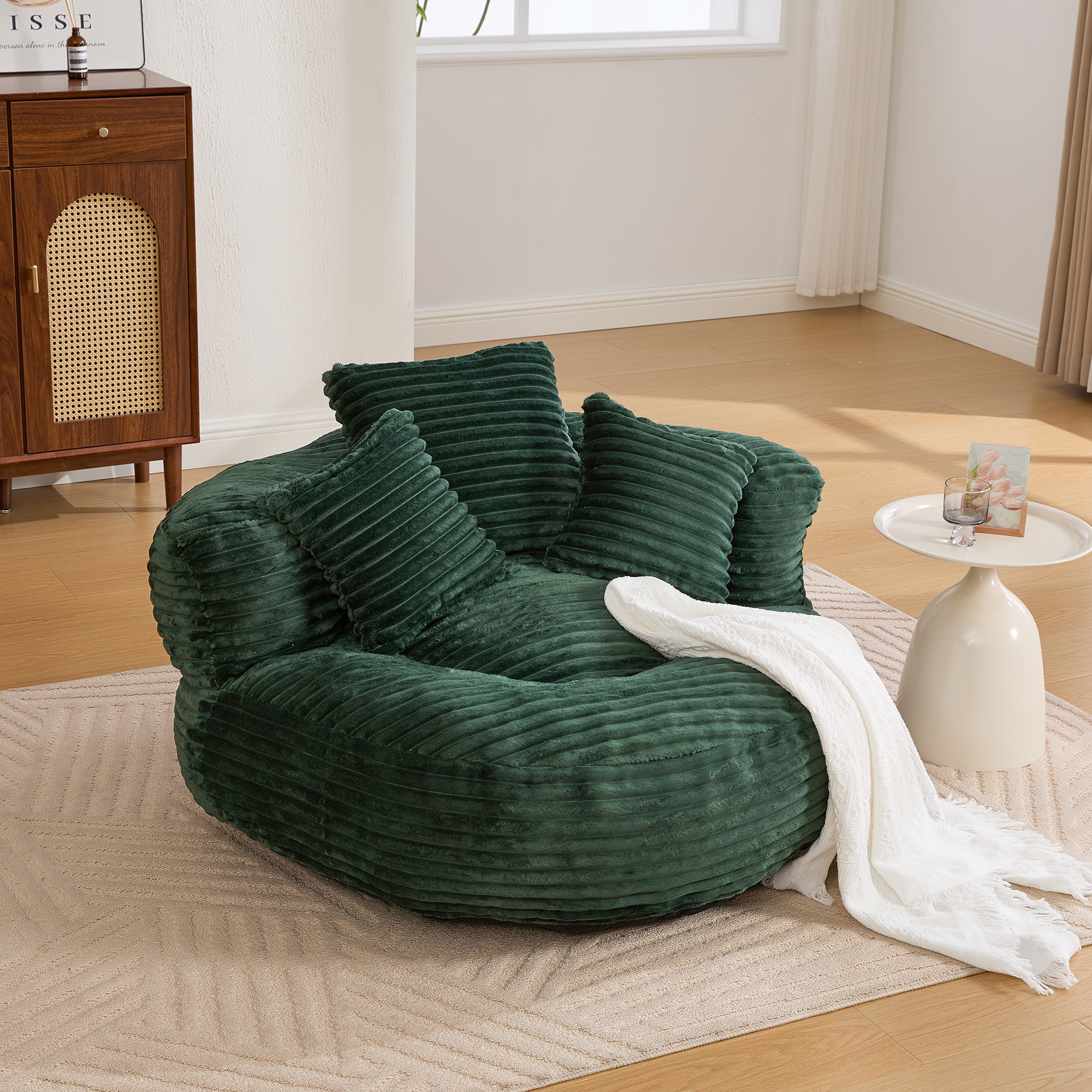 Sac Fauteuil Velours Côtelé Adulte Enfant 3 Coussins
