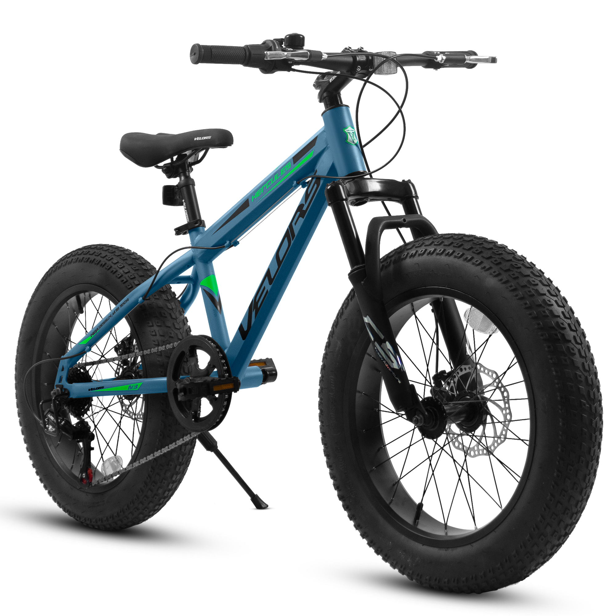 V20235 vélo pneus larges 20po 7 vitesses suspension avant