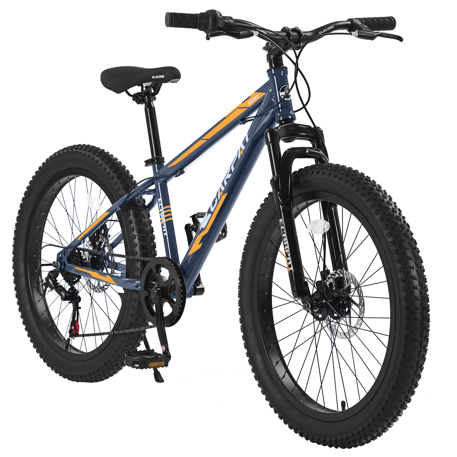 S24109 Elecony vélo pneus larges 24 po, 7 vitesses Shimano